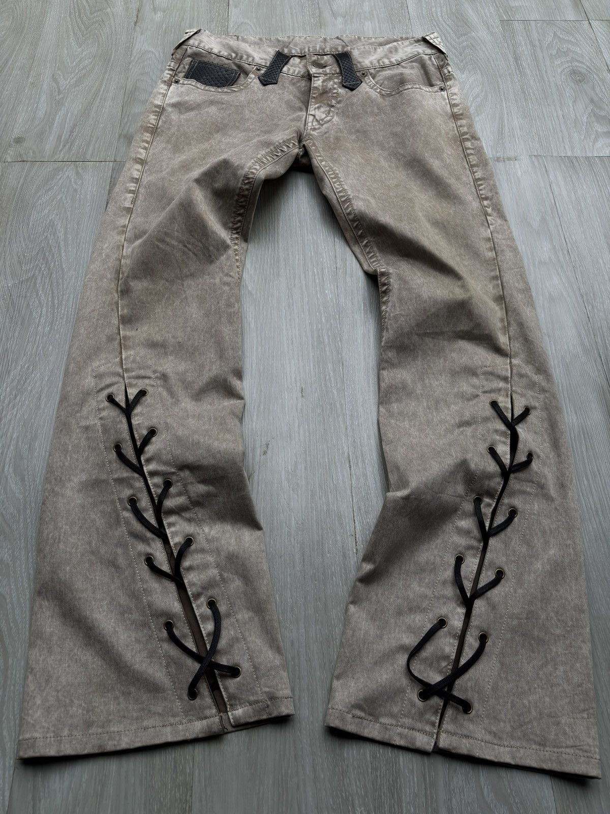 Japanese Brand TORNADO MART real phyton flare pants Size US 30 / EU 46 - 1 Thumbnail