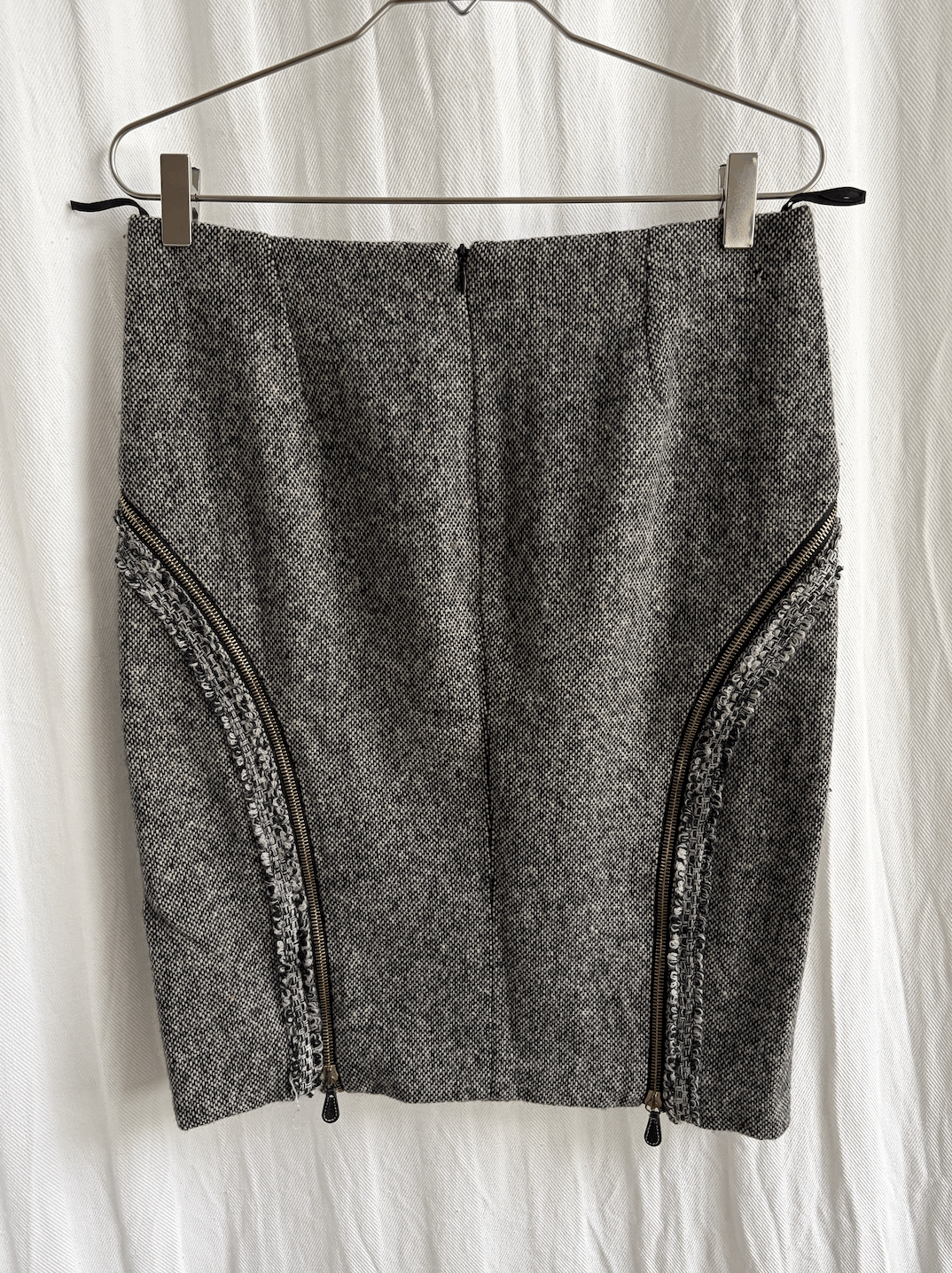 Alexander McQueen 2003 Grey Tweed Midi Skirt Size 27" / US 4 / IT 40 - 2 Thumbnail
