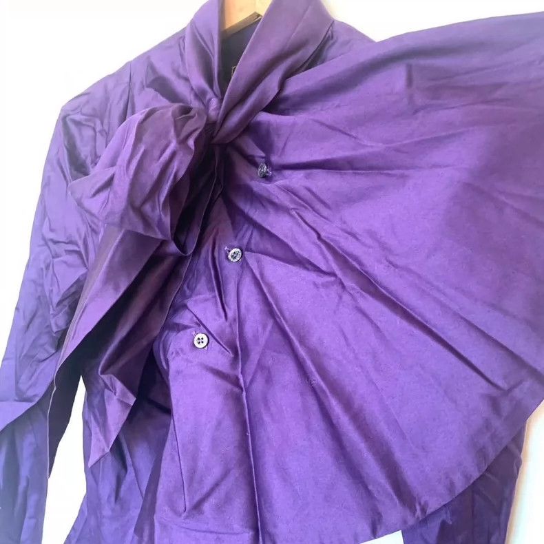 Vivienne Westwood Vivienne Westwood Purple ribbon ruffled collar waist top s Size S / US 4 / IT 40 - 3 Thumbnail