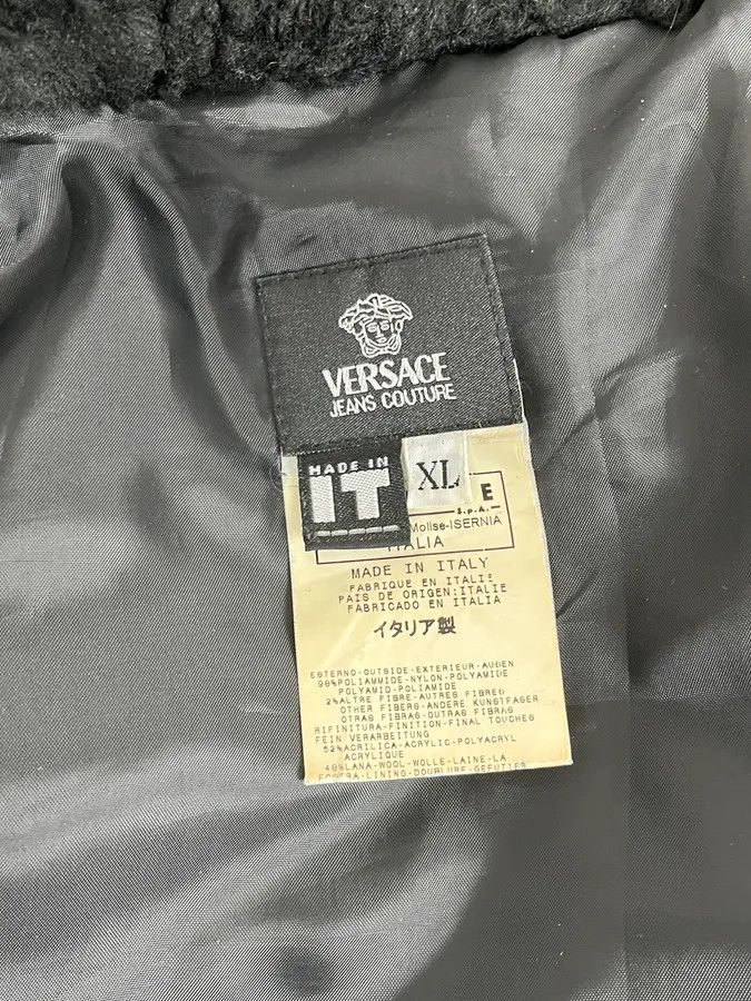Versace AW2003 Versace Black Fur Zip Hood Aviator Bomber Jacket Size US L / EU 52-54 / 3 - 12 Thumbnail