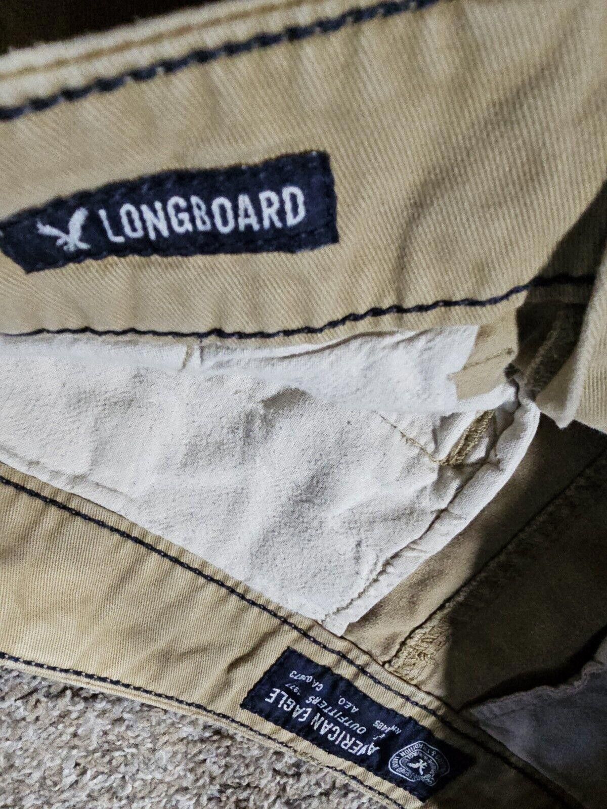 Designer American Eagle Shorts Mens 28W Khaki Beige Longboard Bermuda Size US 28 / EU 44 - 3 Thumbnail