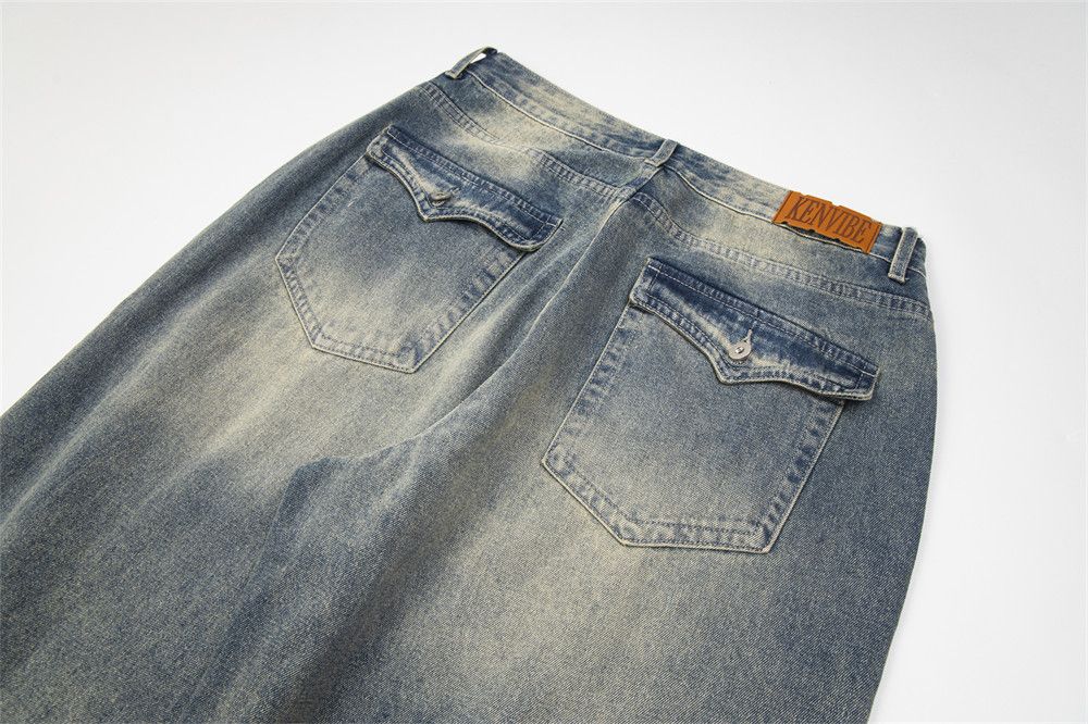 Japanese Brand × Jean Men's straight punk washed distressed jeans Size US 32 / EU 48 - 5 Thumbnail