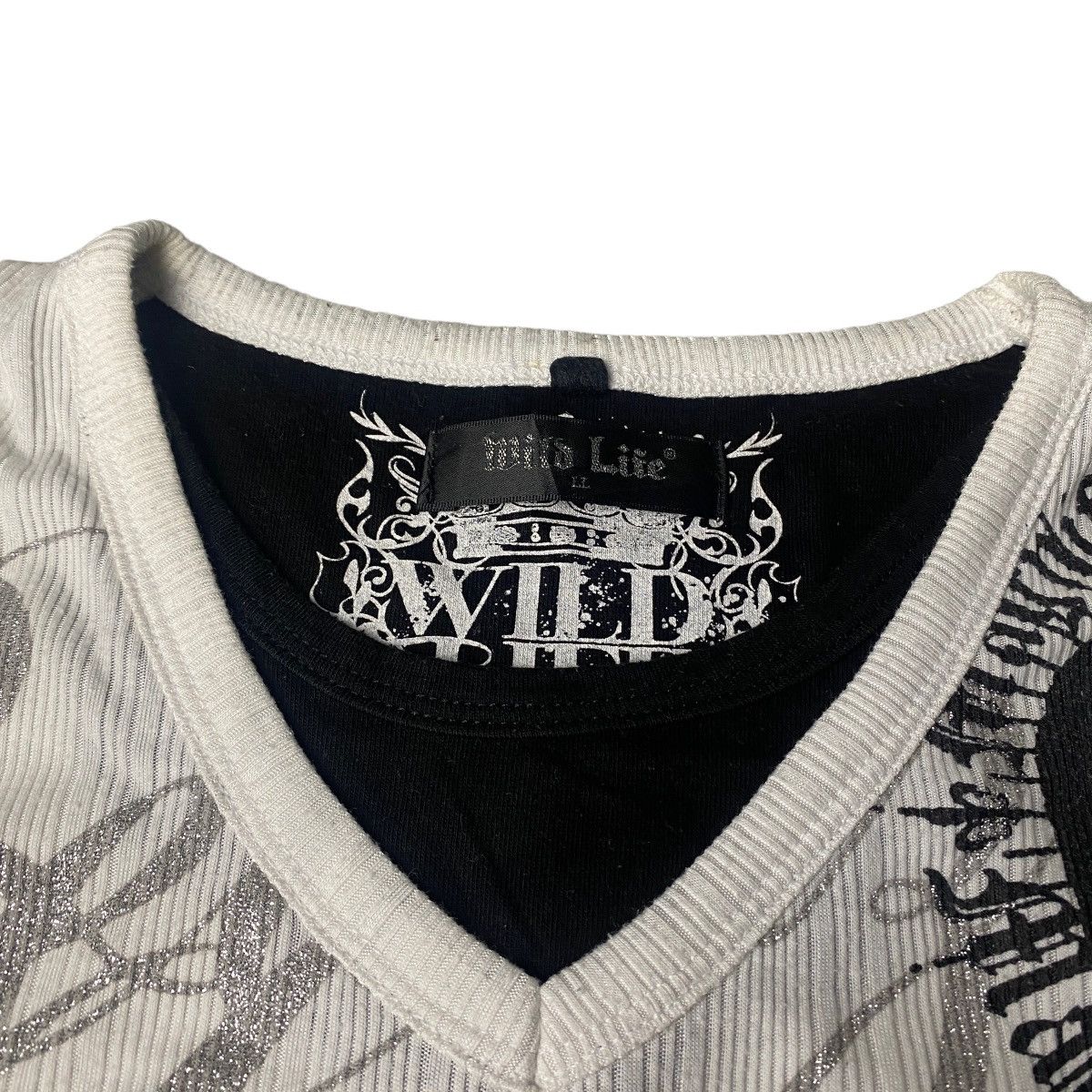 If Six Was Nine 2000's Wild Life Double Layered Skull Poem Longsleeve Size US M / EU 48-50 / 2 - 3 Thumbnail