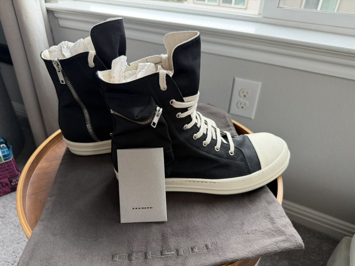 Rick Owens Rick Owens Cargo sneakers w/ bag black & milk 46 worn once Size US 13 / EU 46 - 1 Thumbnail