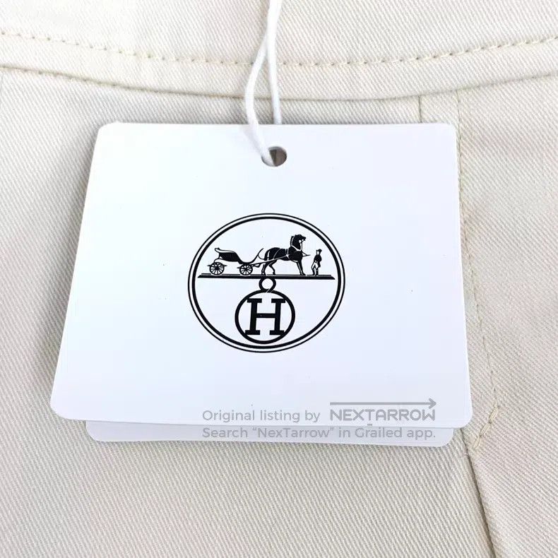 Hermes Hermes White Cotton Casual Trousers Size 25" / US 0 / IT 36 - 7 Thumbnail