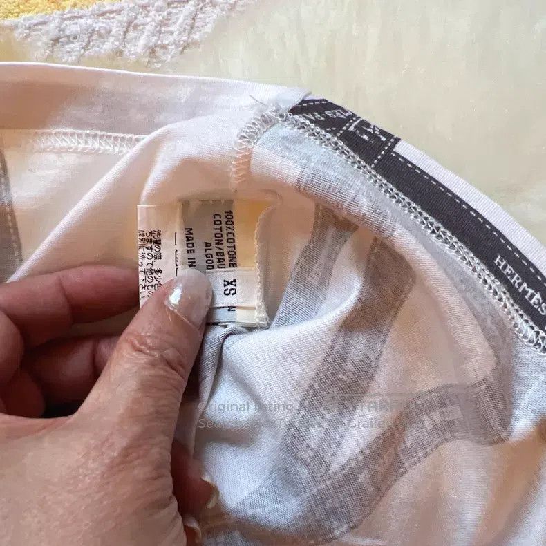Hermes Hermes Vintage ribbon print long-sleeved T-shirt, 100% pur Size XS / US 0-2 / IT 36-38 - 5 Thumbnail