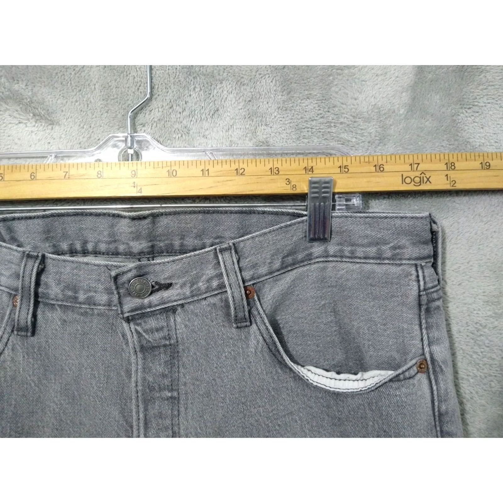 Levi's Levi's 501 XX Jeans Mens 34x32 Gray Denim Button Fly Straight Regular Fit Jeans Size US 34 / EU 50 - 3 Thumbnail