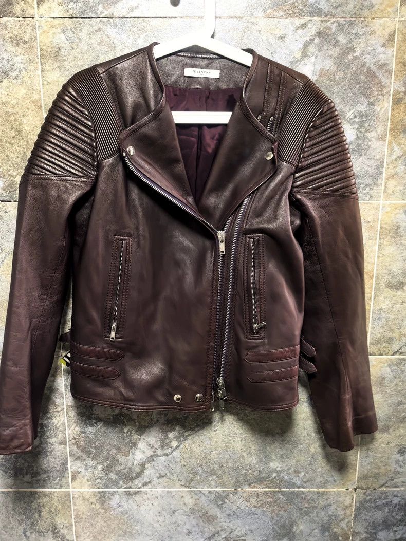 Givenchy Givenchy Sise40 Women's Biker Leather Jacket, Size 40, Ches Size L / US 10 / IT 46 - 1 Thumbnail