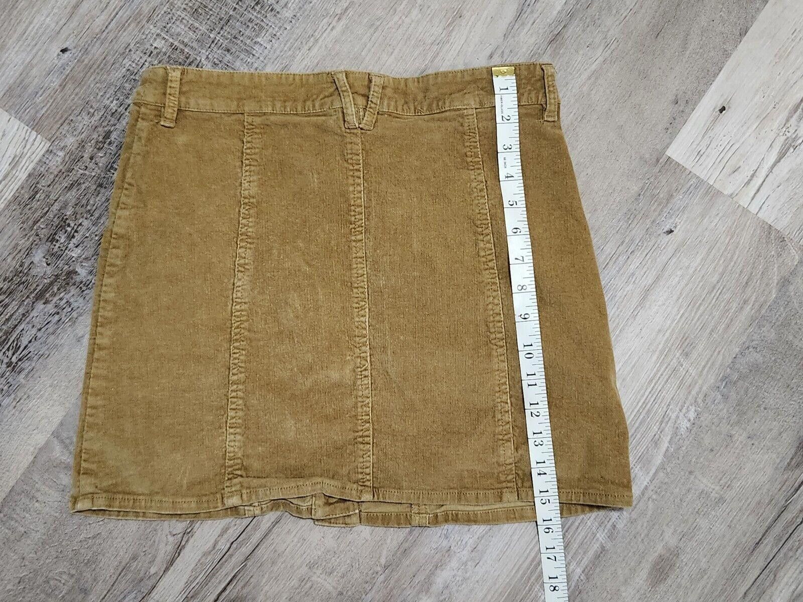 Designer Altar'd State Skirt Brown Large Stretch Mini Corduroy Size 36" / US 14 / IT 50 - 6 Thumbnail