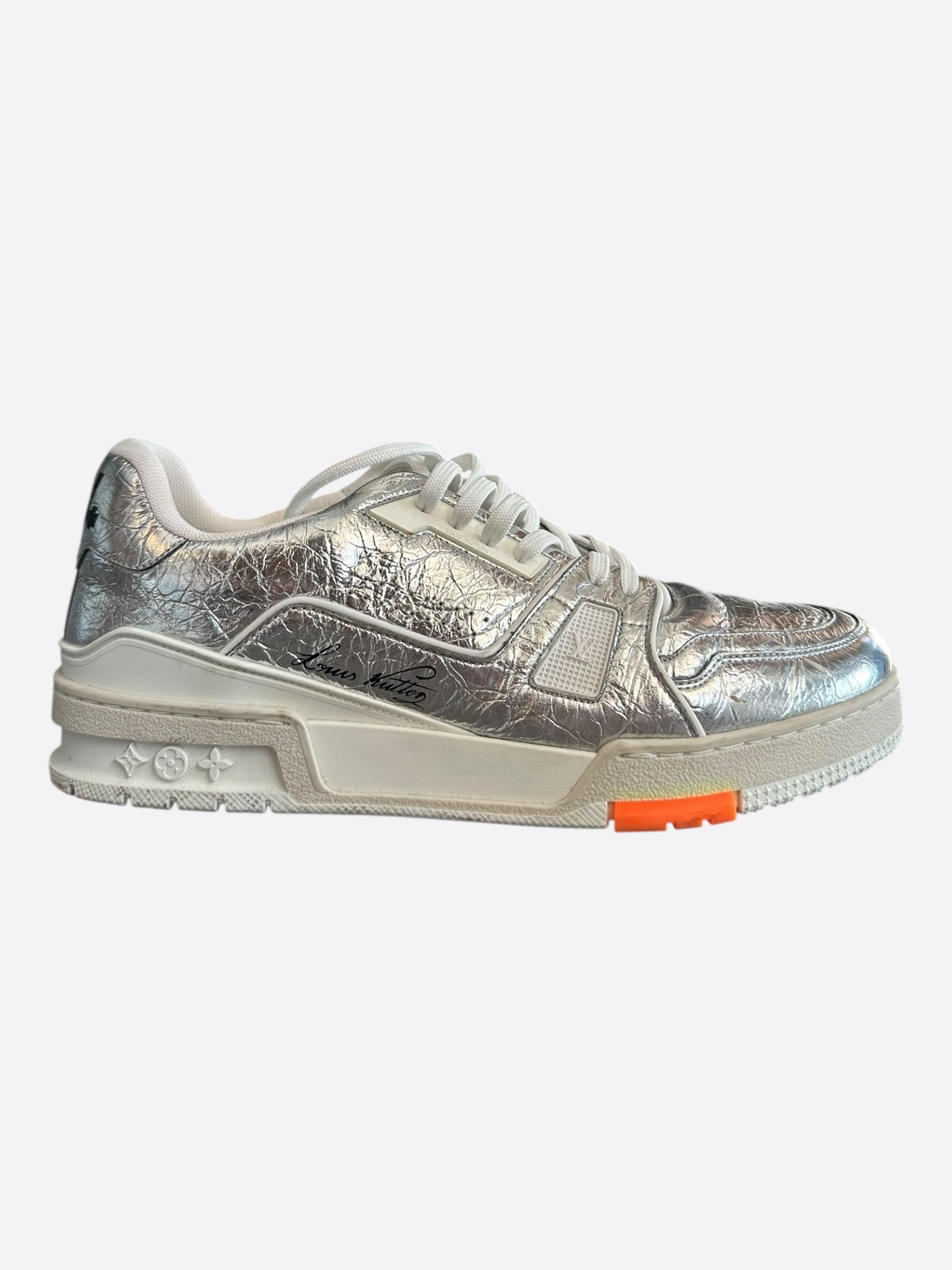 Louis Vuitton Louis Vuitton Silver & Orange Trainers Size US 9 / EU 42 - 1 Thumbnail