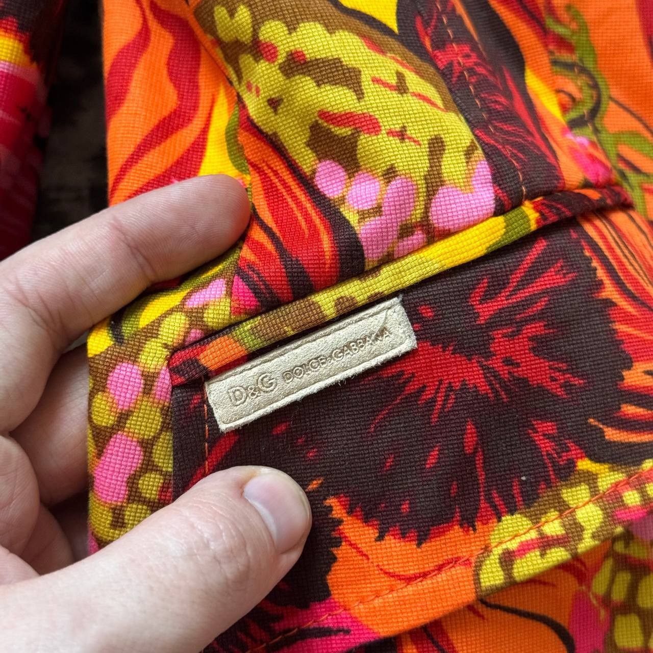 Dolce & Gabbana Dolce Gabbana Archive Neon Orange Pink Floral Blazer Jacket Size M / US 6-8 / IT 42-44 - 6 Thumbnail