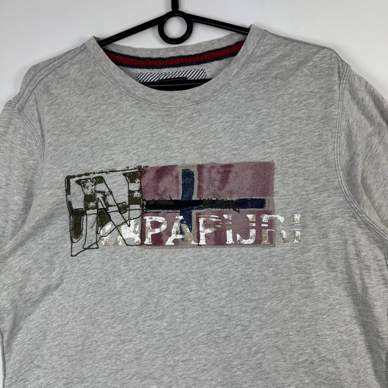 Napapijri Napapijri Grey Graphic T-Shirt Norway Flag Tee Size M Size US M / EU 48-50 / 2 - 2 Thumbnail
