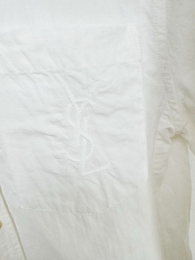 Saint Laurent Paris Saint Laurent Paris Saint Laurent White Embroidered Button Size US S / EU 44-46 / 1 - 2 Thumbnail