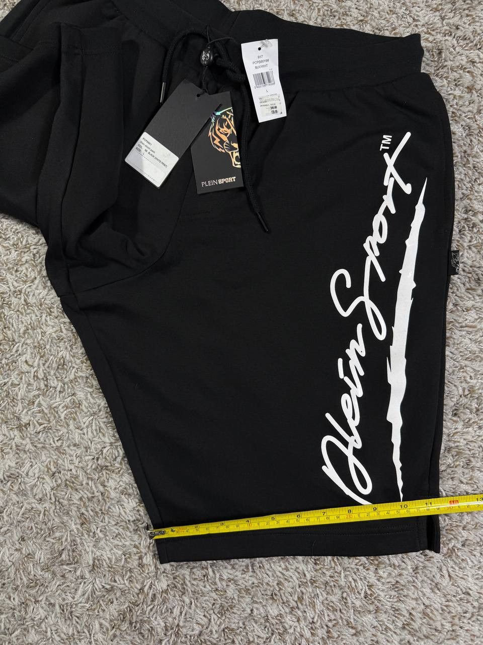 Philipp Plein Plein Sport Print White Logo Black Shorts Size US 32 / EU 48 - 6 Thumbnail