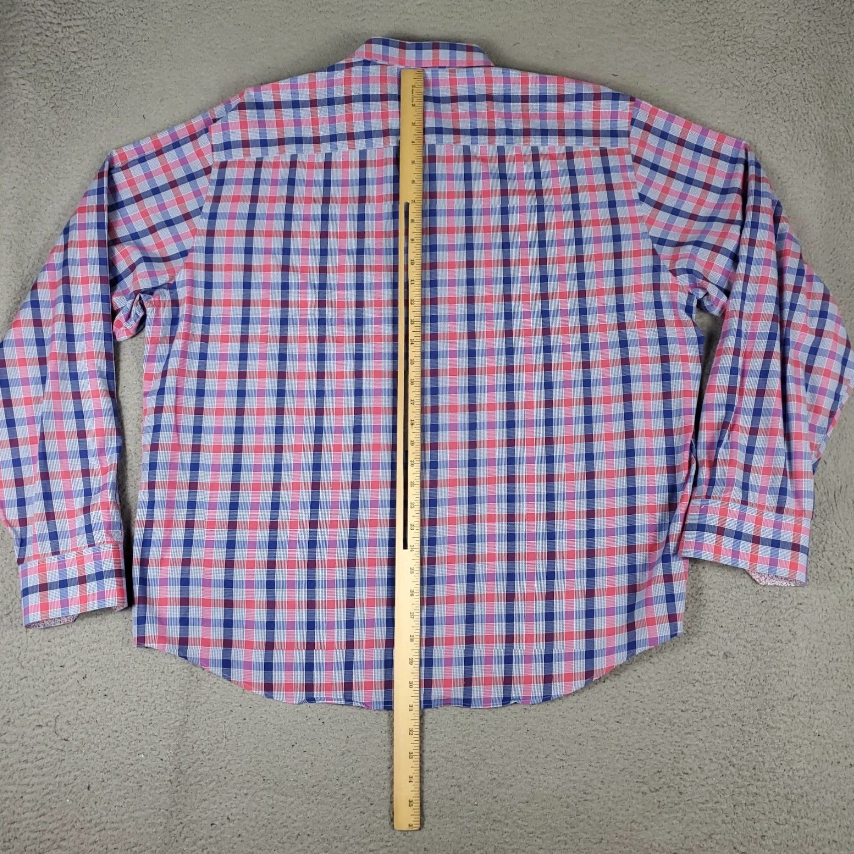 BUGATCHI Bugatchi Uomo Shirt Mens 2XL Blue Plaid Button Up Long Sleeve Classic Fit Casual Business Formal Workwear Mens Size US XXL / EU 58 / 5 - 3 Thumbnail