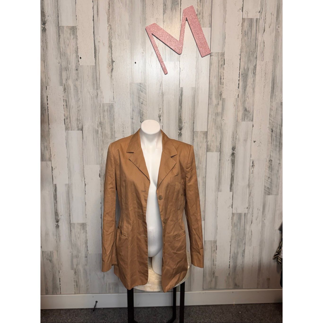 Other Casual Corner Women’s Longline Blazer Tan Size 10 – 100% Cotton Shell Size M / US 6-8 / IT 42-44 - 1 Thumbnail