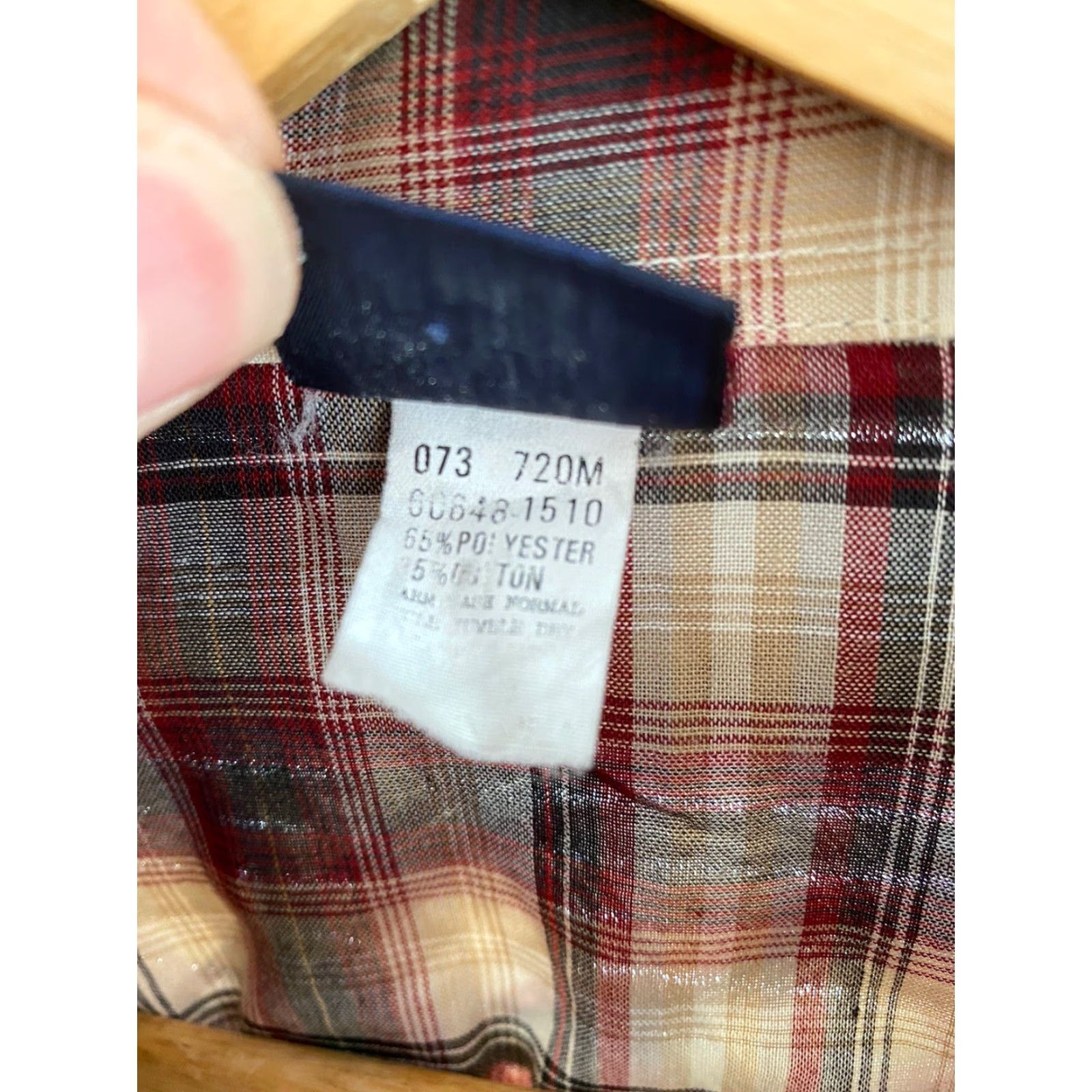 Levi's VINTAGE Levi's Mens Pearl Snap Western Shirt 70s M Brown Check Button-Up Long Sleeve 29” 21” 24” | Mens Size US M / EU 48-50 / 2 - 7 Thumbnail