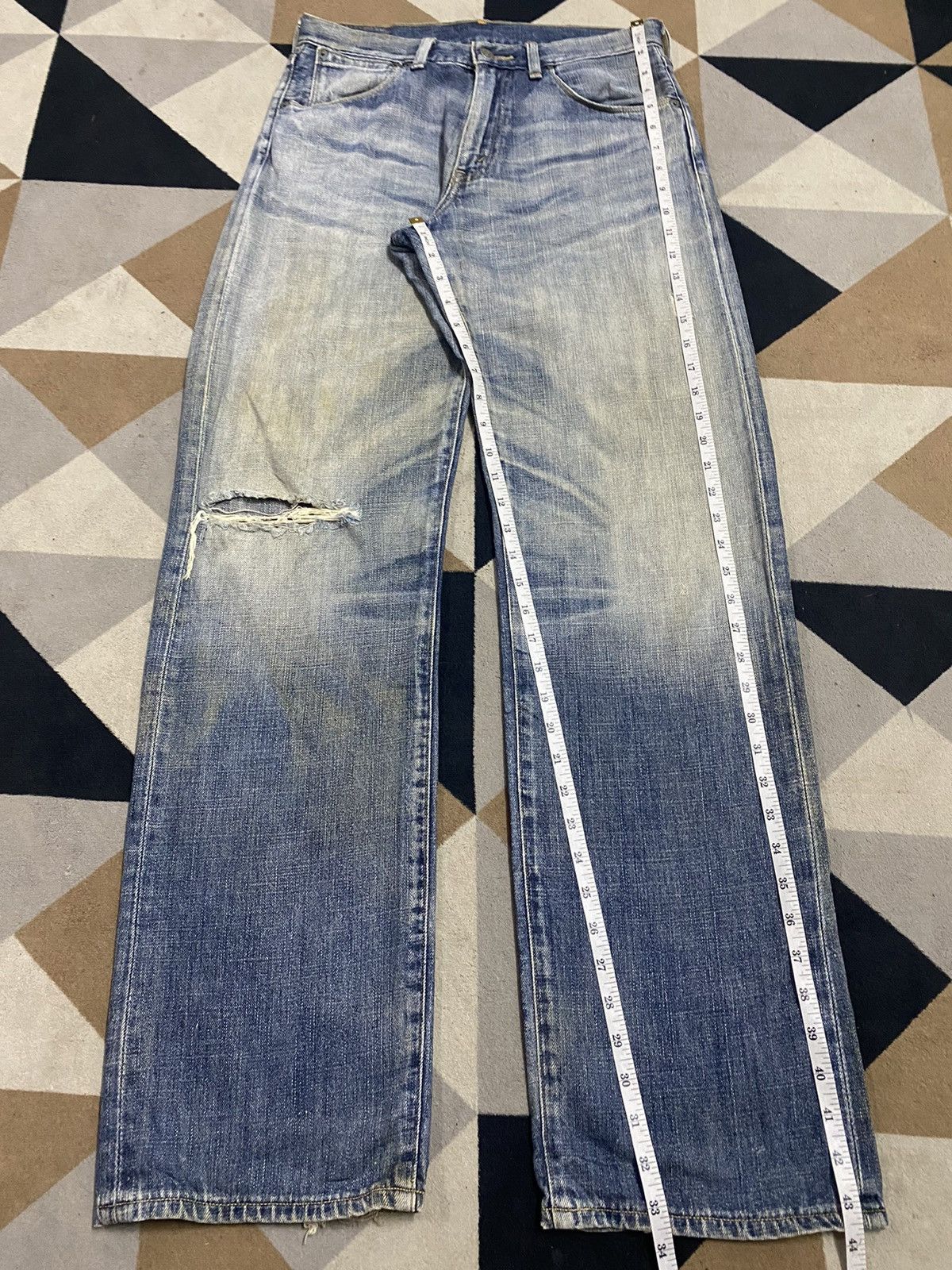 Levi's Vintage Levis553 Blue Wash Distresse Loose Jeans Size US 30 / EU 46 - 12 Thumbnail