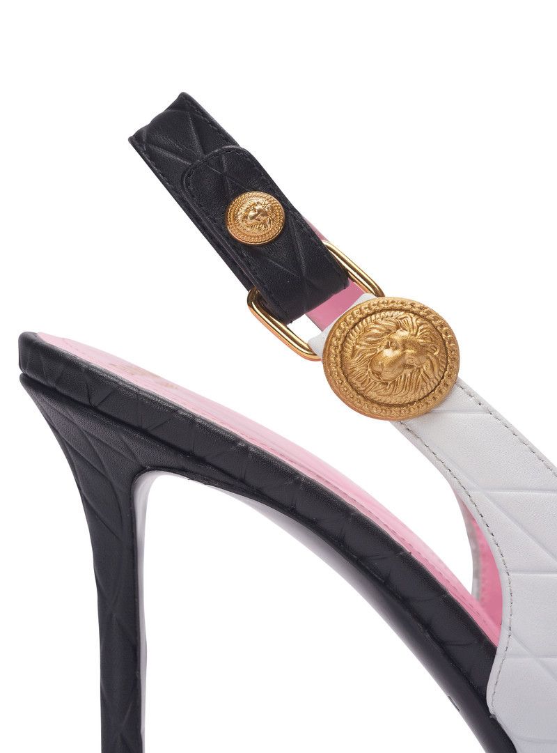 Balmain o1s1wg111225 Pointed-Toe Leather Pumps in Black/White Size US 10 / IT 40 - 6 Thumbnail