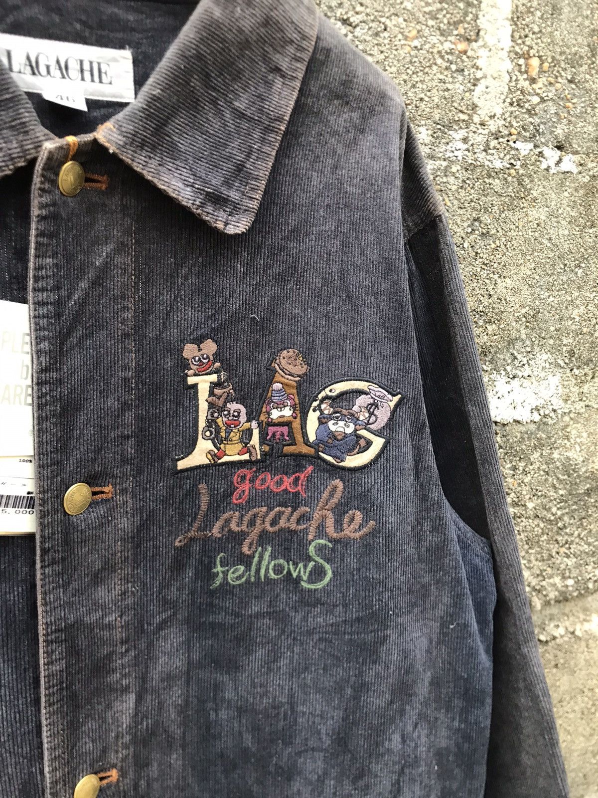 Vintage ⚡️Vintage Lagache Corduroy Indigo Chore Jacket Size US L / EU 52-54 / 3 - 6 Thumbnail