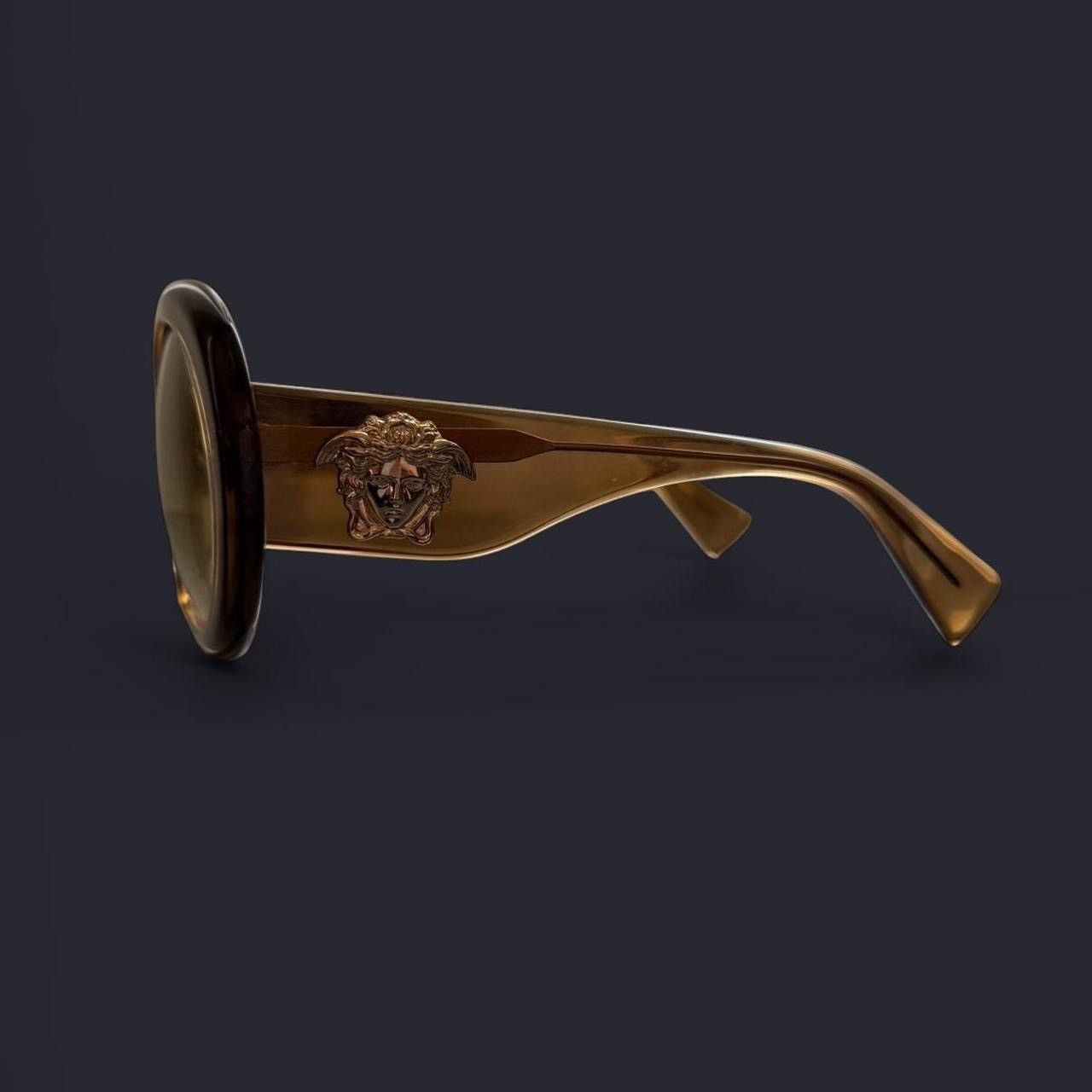 Versace Versace Brown and Gold Round Women’s Sunglasses Size ONE SIZE - 3 Thumbnail