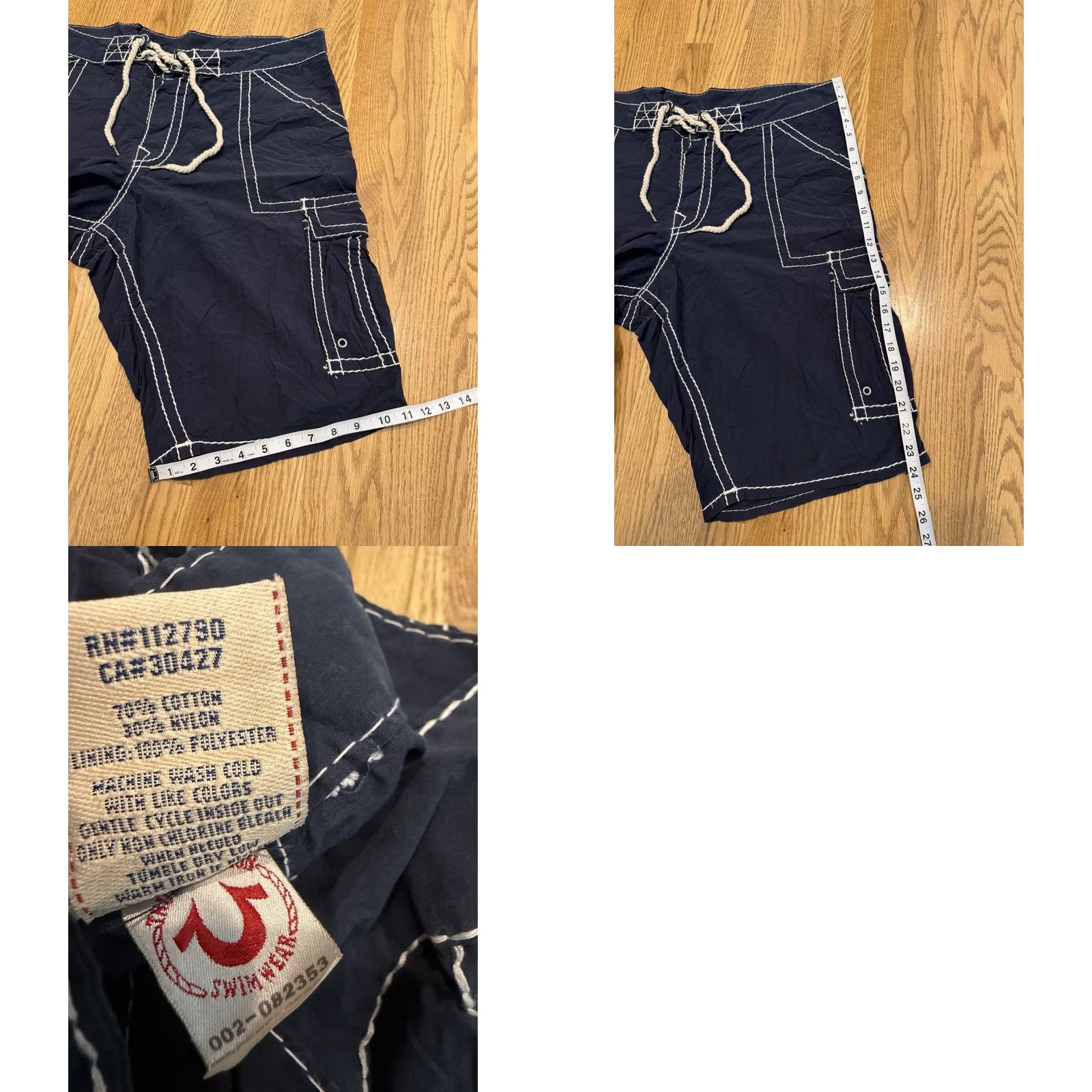 True Religion True Religion Swimwear Trunks Board Shorts Size 40 Navy Blue Cotton Nylon Men Size US 40 / EU 56 - 8 Thumbnail