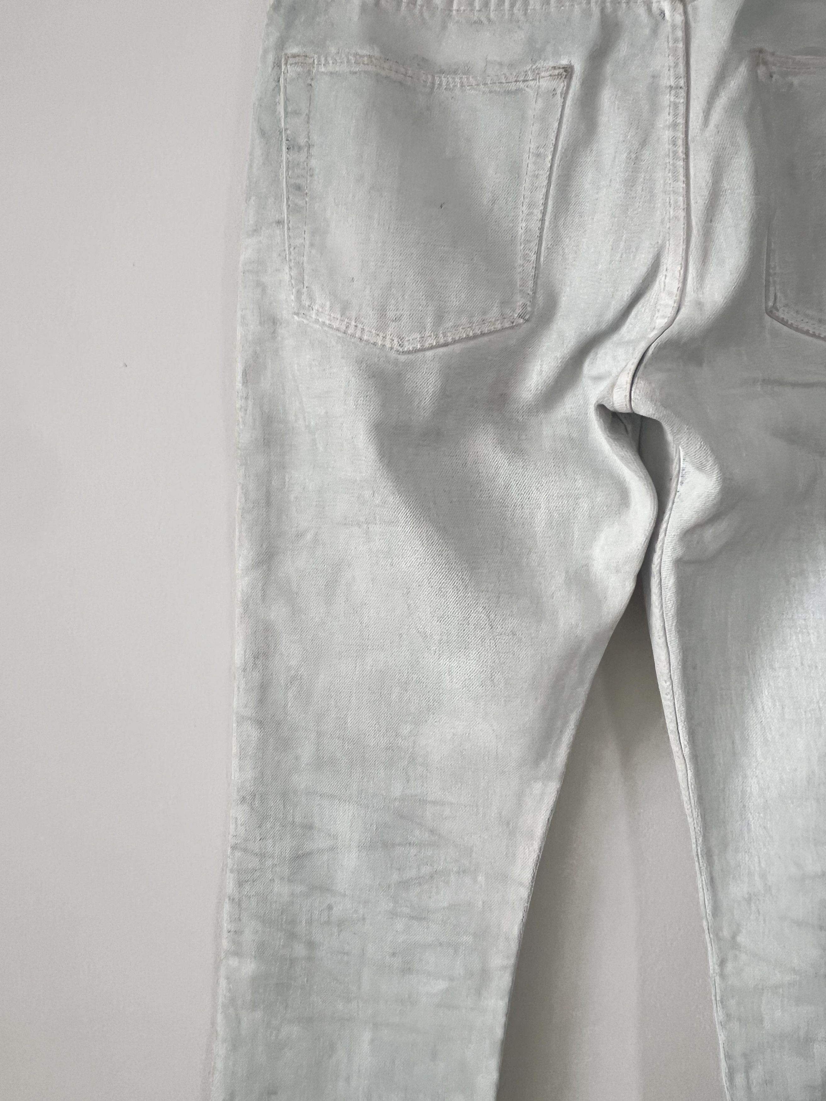 Dries Van Noten Dries Van Noten White Painted Denim Jeans Size US 30 / EU 46 - 8 Thumbnail