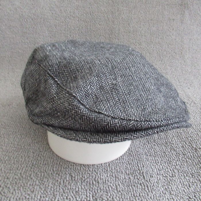 Gap Gap Hat Cap Adult Large XL Gray Newsboy Herringbone Cabbie Cab
