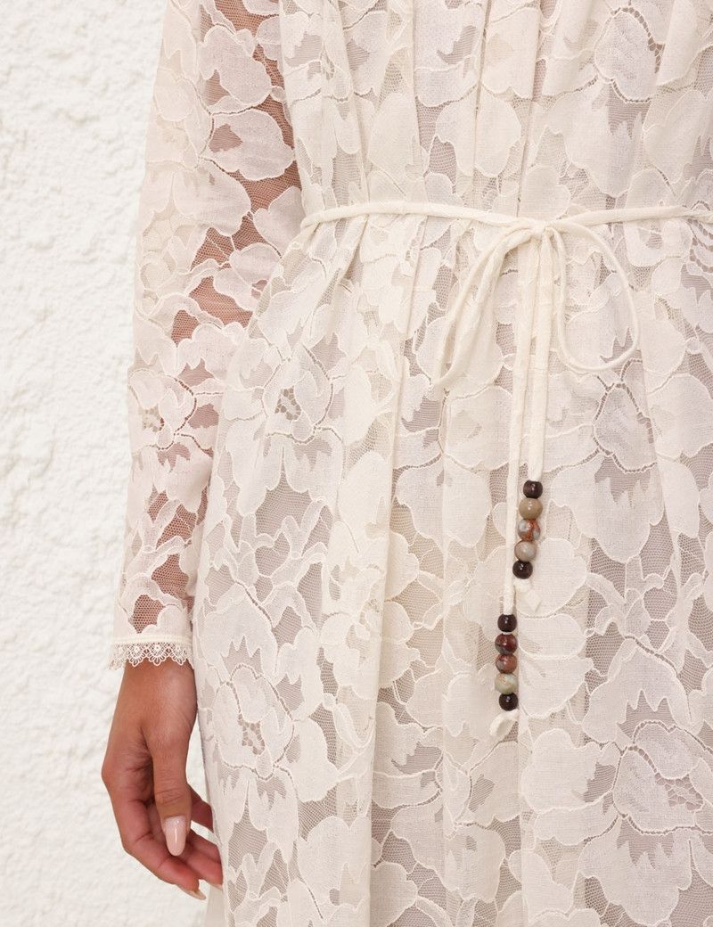 Zimmermann oc11z0226 Illuminate Lace Maxi Dress In White Size L / US 10 / IT 46 - 5 Thumbnail
