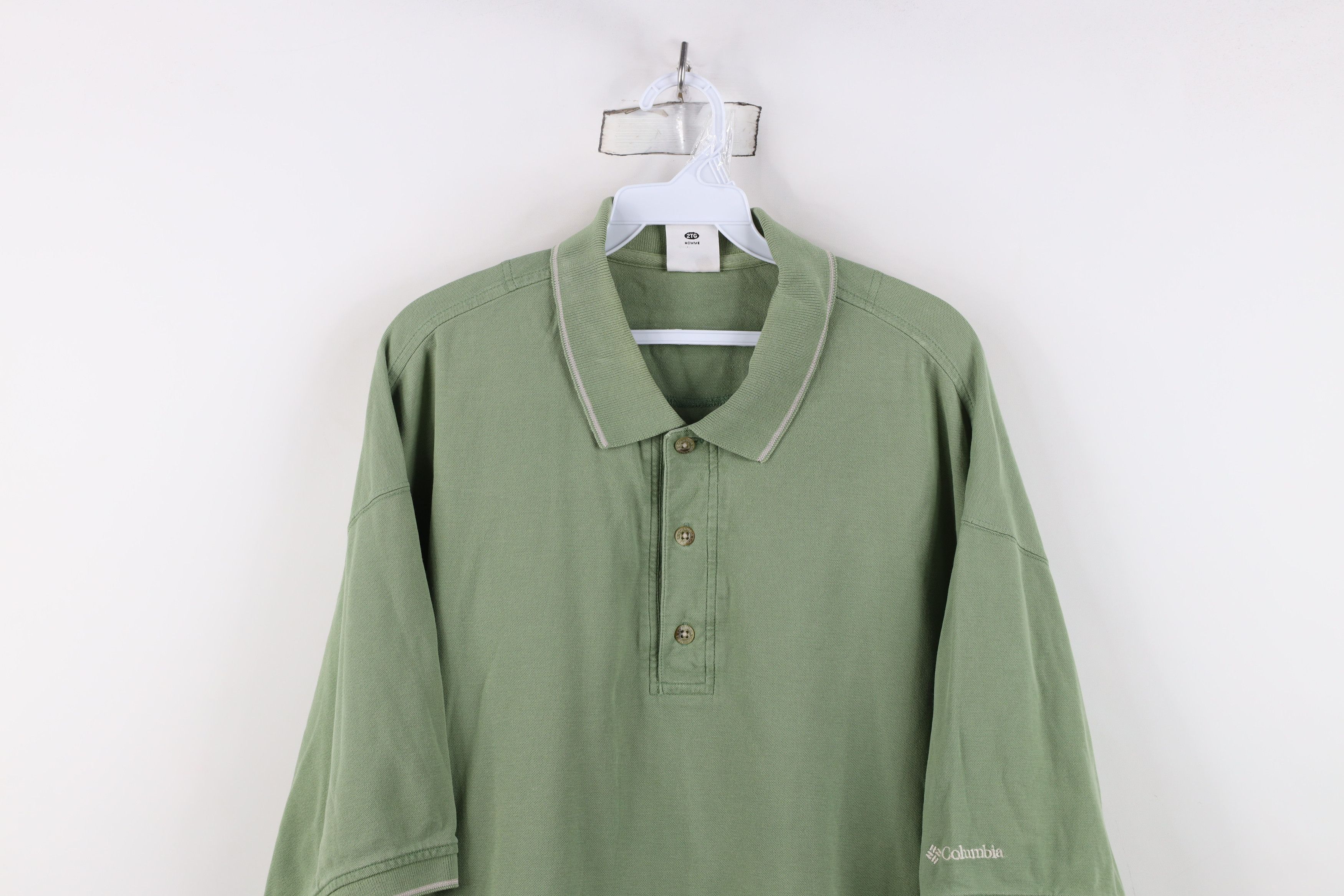 Columbia Vintage Columbia Spell Out Knit Collared Golf Polo Shirt Size US XXL / EU 58 / 5 - 2 Thumbnail