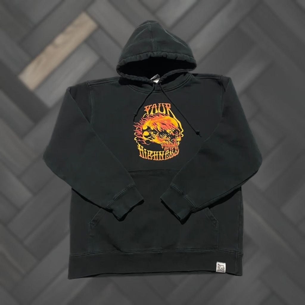 Vintage VINTAGE Your Highness Pullover Hoodie Black Graphic Print Hooded Pockets Long Sleeve Mall? Size US M / EU 48-50 / 2 - 1 Thumbnail