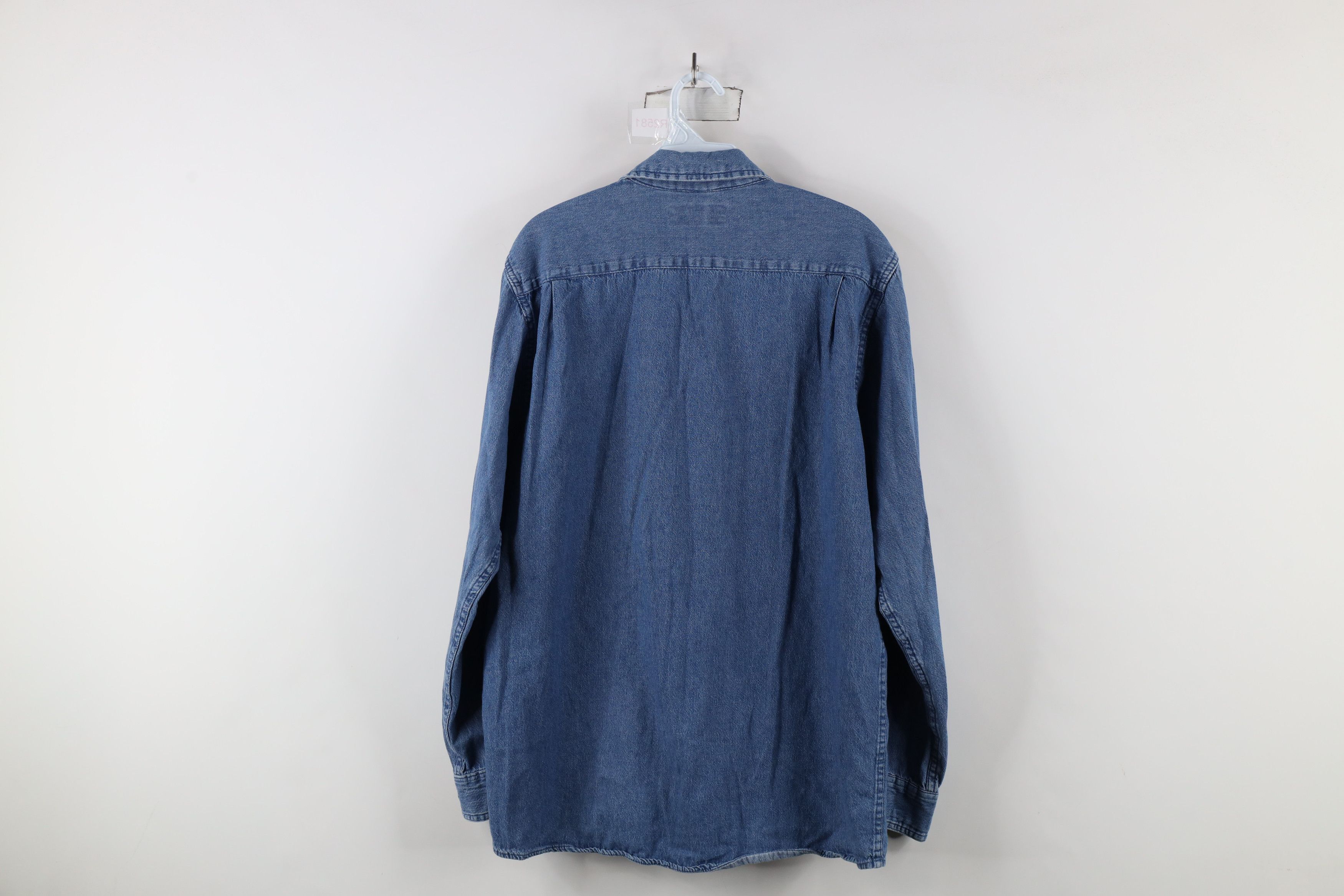 Vintage × Wrangler Vintage Wrangler Denim Jean Button Shirt Blue Cotton Size US L / EU 52-54 / 3 - 11 Thumbnail
