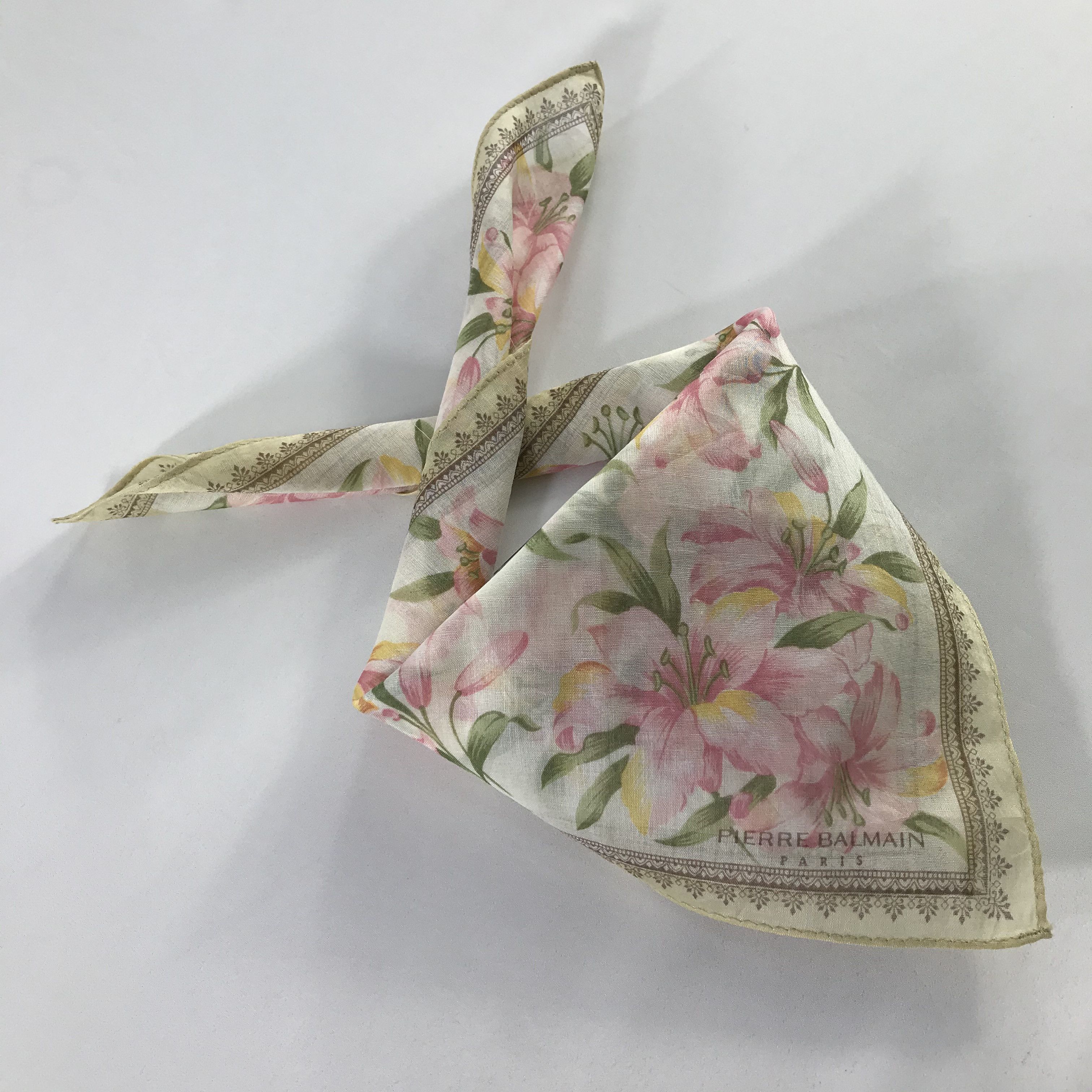 Pierre Balmain × Vintage Pierre Balmain Bandana / Handkerchief / Neckerchief - S597 Size ONE SIZE - 4 Thumbnail
