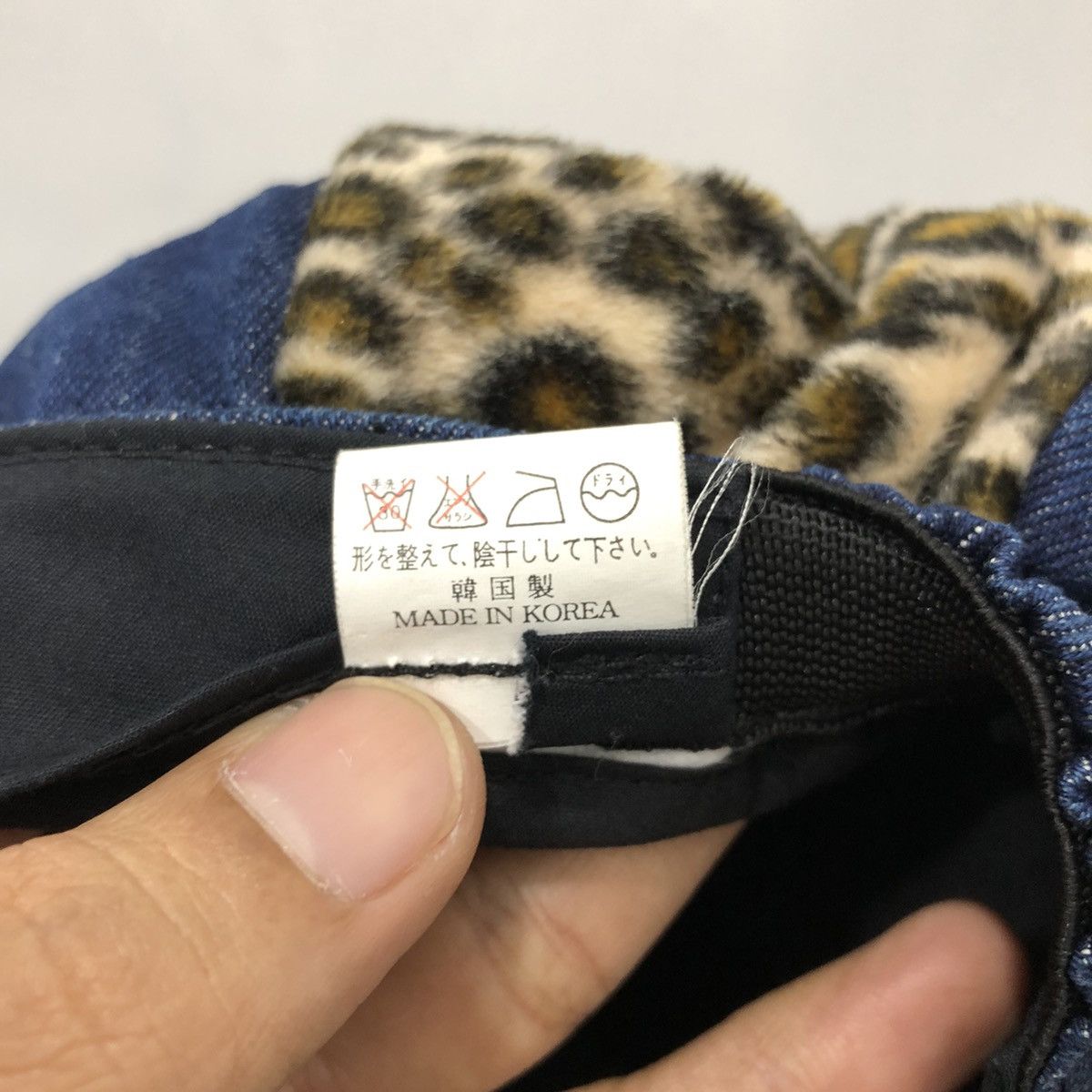 Vintage Denim Leopard Hat Cap Vintage Retro Y2k Streetwear Style Size ONE SIZE - 7 Thumbnail
