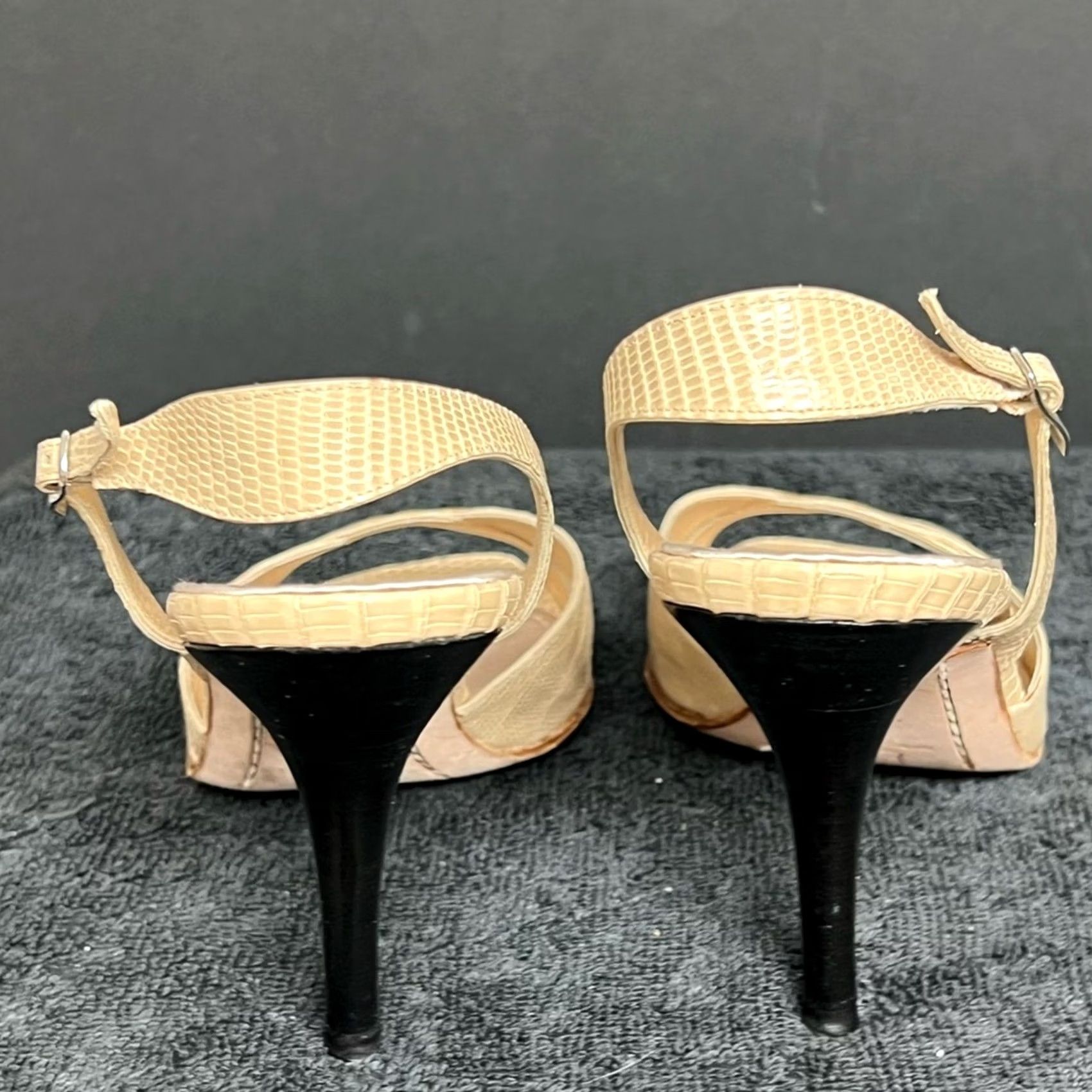 Vintage Rickard Shah Women Sandal Beige With High Heel 36M Exotic Made in Italy Pump Leather Cream Women 6 Size US 6 / IT 36 - 4 Thumbnail
