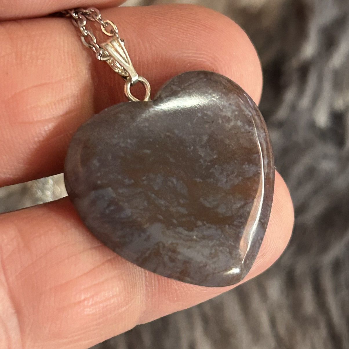 Handmade Handcrafted oriental agate stone heart pendant necklace Size ONE SIZE - 5 Thumbnail