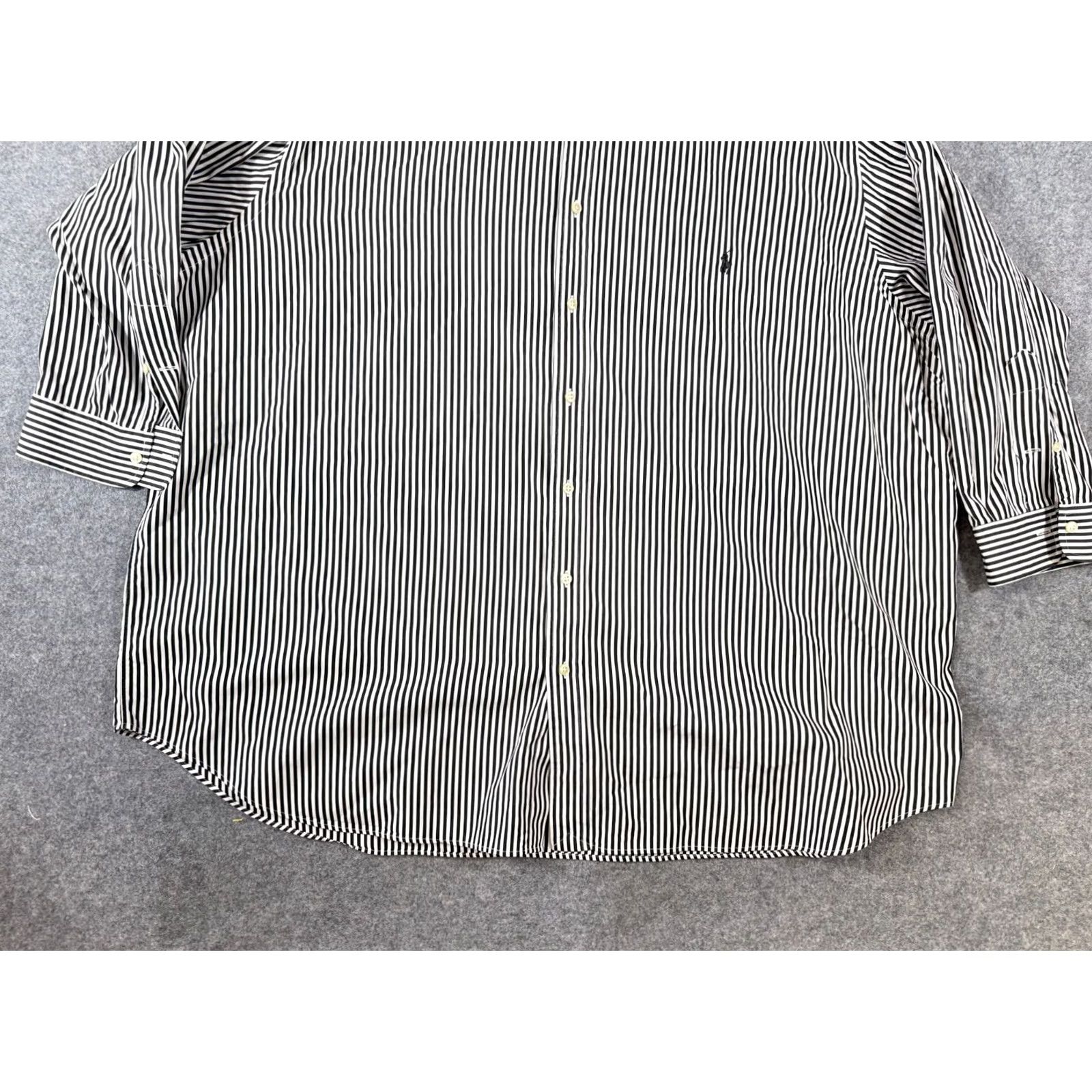 Ralph Lauren Ralph Lauren Shirt Mens 4XB Big Black Striped 3/4 Sleeve Button Down Pony Logo Shirt Size US XXL / EU 58 / 5 - 4 Thumbnail