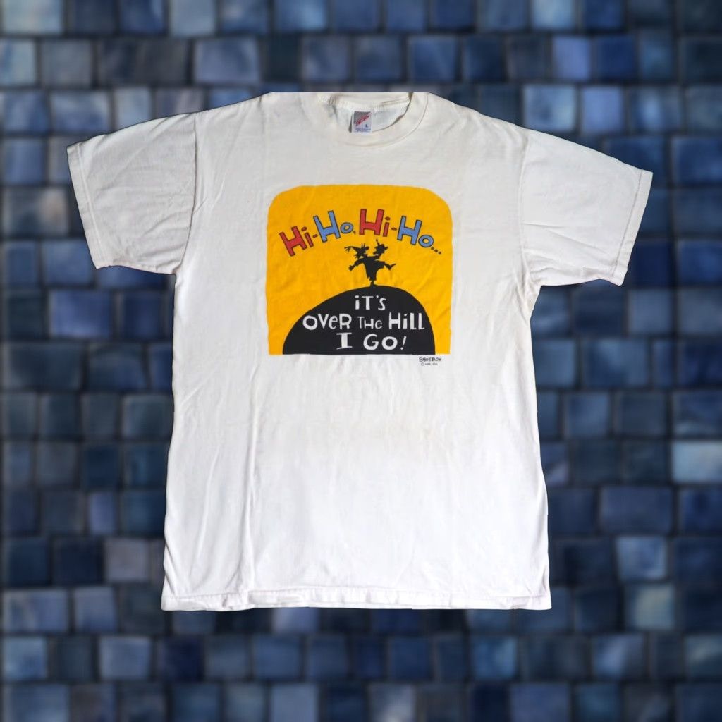 Jerzees VTG 90s Jerzees Shoebox Dad Aging Humor Joke Art USA White Tee T-Shirt Mens L Size US L / EU 52-54 / 3 - 1 Thumbnail