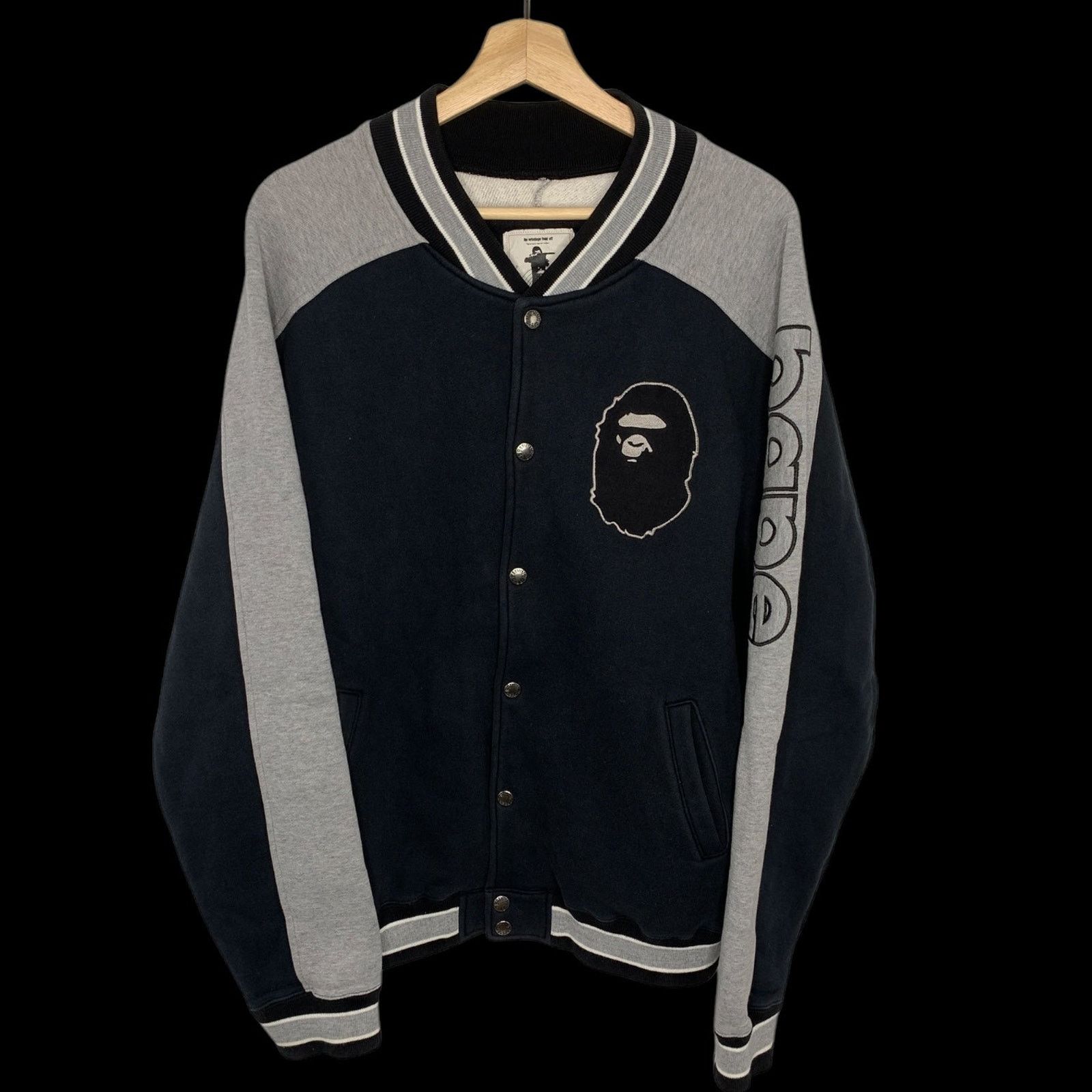 Bape OG Ape Head Stadium Jacket (Black/Gray) Size US L / EU 52-54 / 3 - 1 Thumbnail