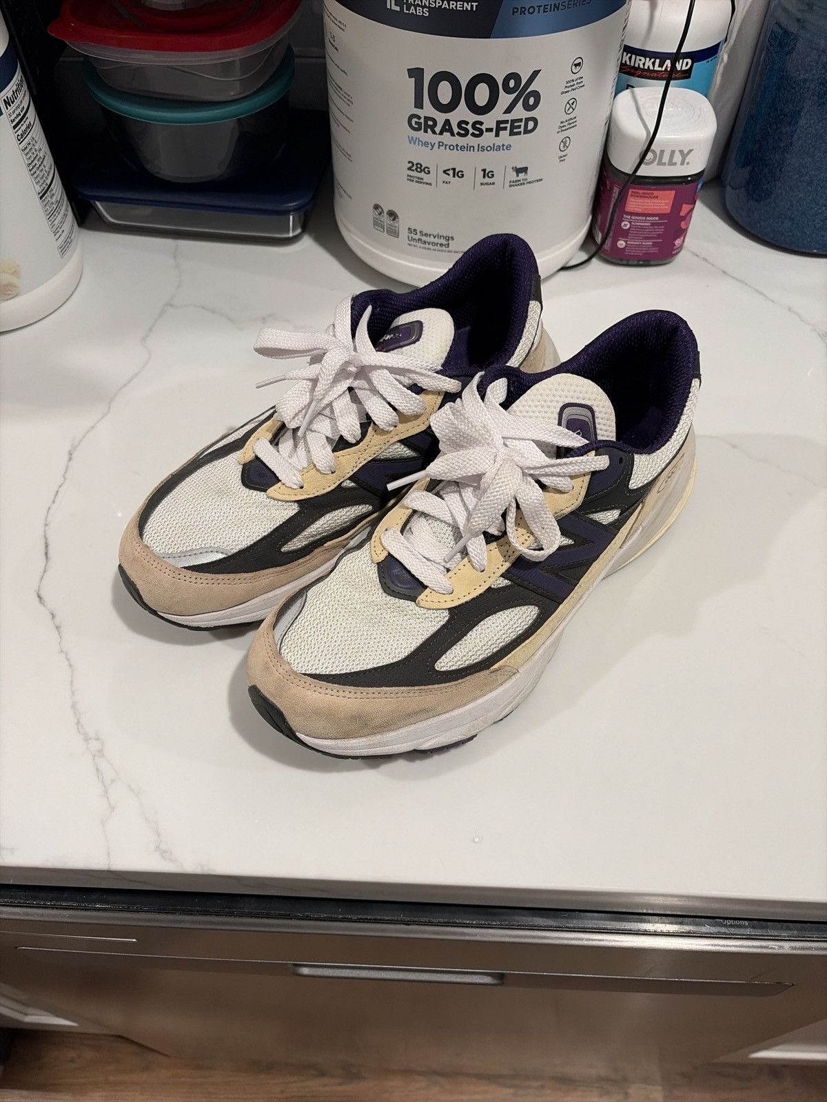 New Balance New Balance 990 Khaki/Purple MiUSA Size US 10 / EU 43 - 5 Thumbnail