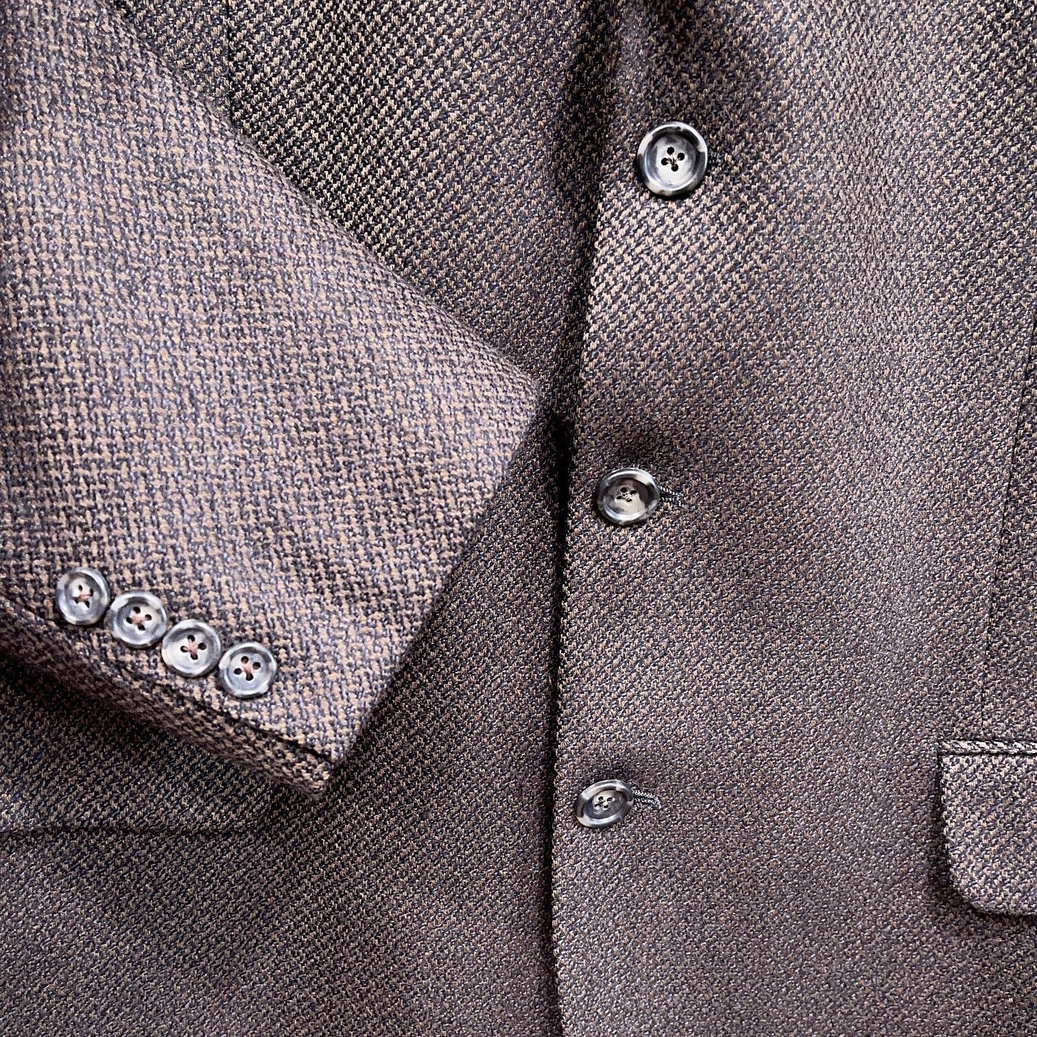 Jack Victor Jack Victor Wool Luxe Tweed Sport Coat Jacket Taupe Brown 42 Size 42R - 3 Thumbnail