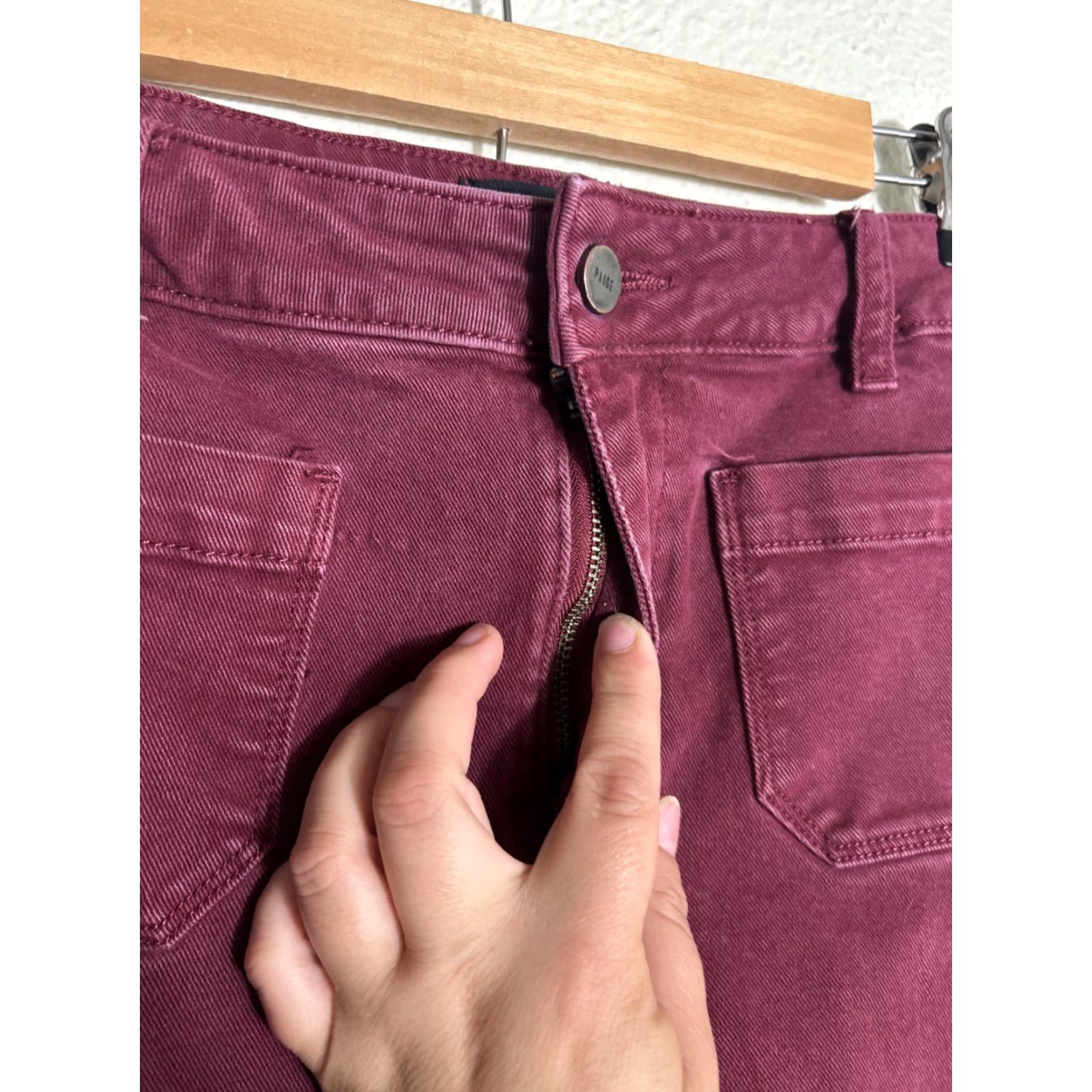 Paige VINTAGE Paige Womens Jeans Straight Red 30x30 Stained Size 30" / US 8 / IT 44 - 7 Thumbnail