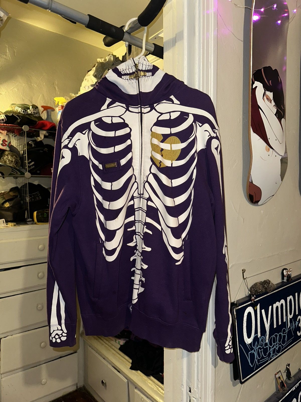 LRG LRG Dead Serious Hoodie Purple Small Vtg Full Zip Skeleton Size US S / EU 44-46 / 1 - 1 Thumbnail