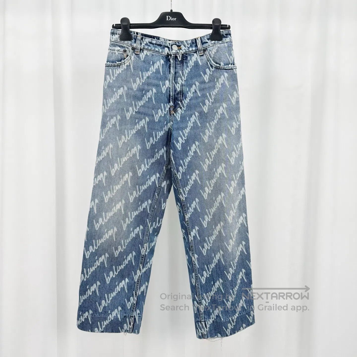 Balenciaga Balenciaga Script Logo All-Over Print Jeans| Size 37" - 1 Thumbnail