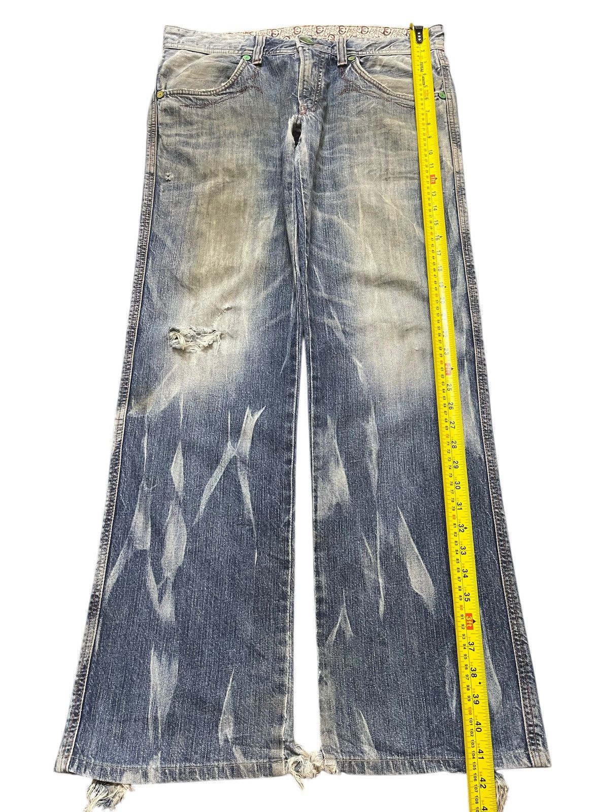 Edwin Vintage Edwin 503 Mud Wash Faded Distress Baggy Jeans Size US 34 / EU 50 - 13 Thumbnail