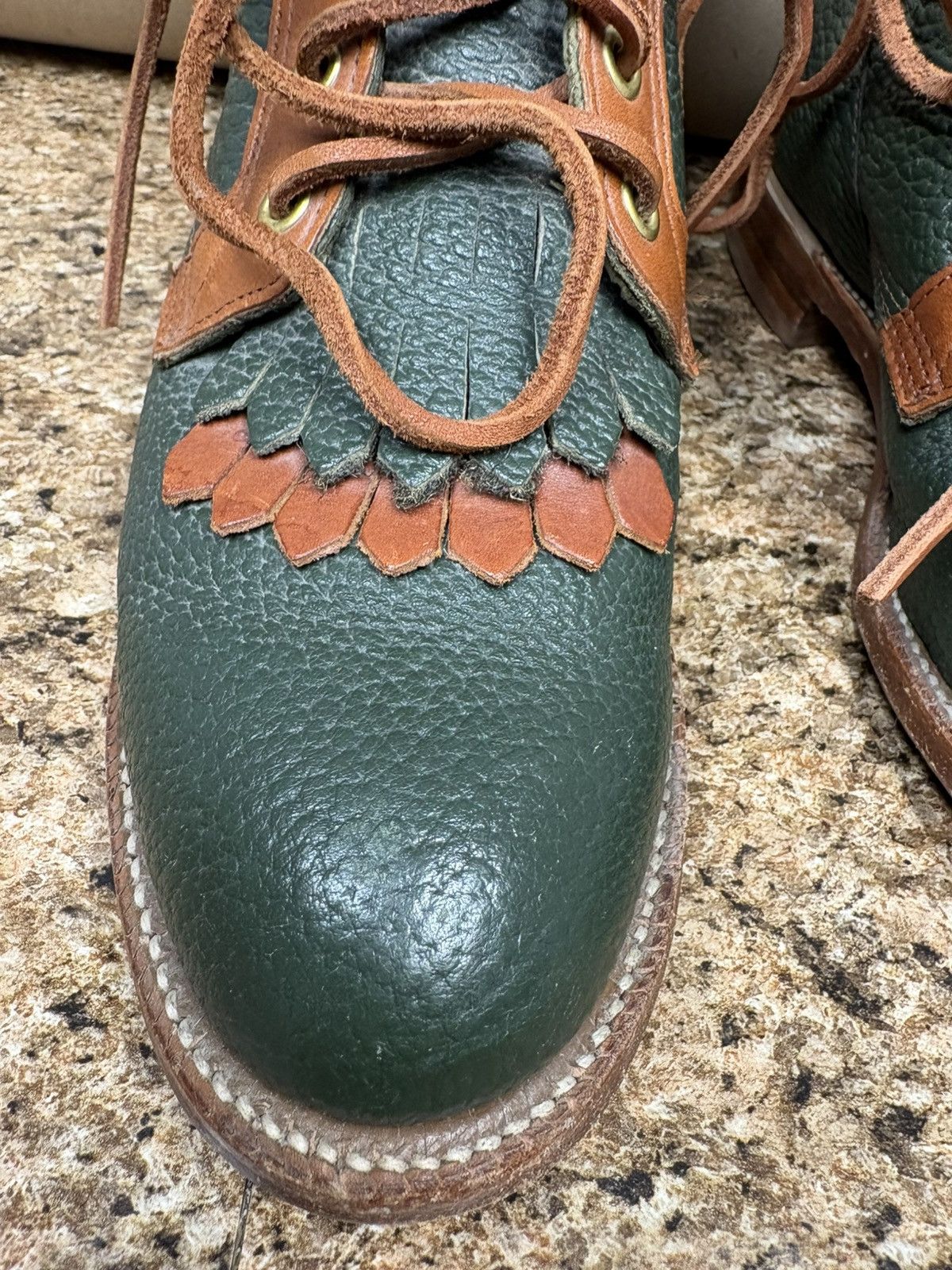 Justin Boots Vintage Justin USA Leather Lace Up Boots Kiltie Fringe 6B Size US 6 / IT 36 - 3 Thumbnail
