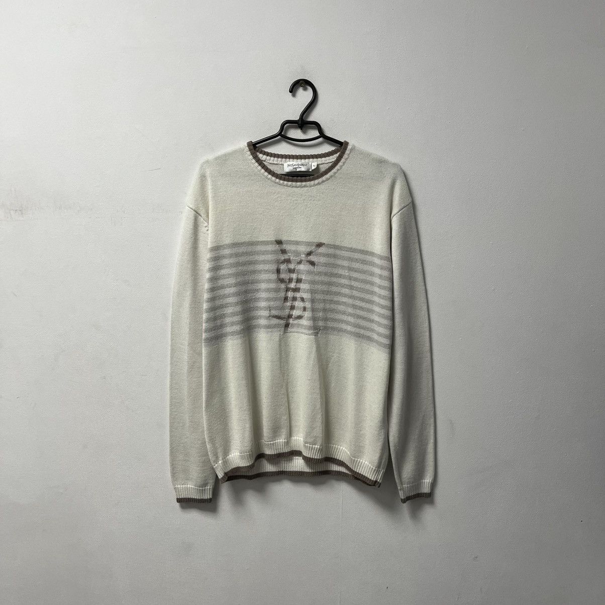 Yves Saint Laurent Vintage Yves Saint Laurent Sweater Big Logo Knit YSL Size XL Size US XL / EU 56 / 4 - 1 Thumbnail