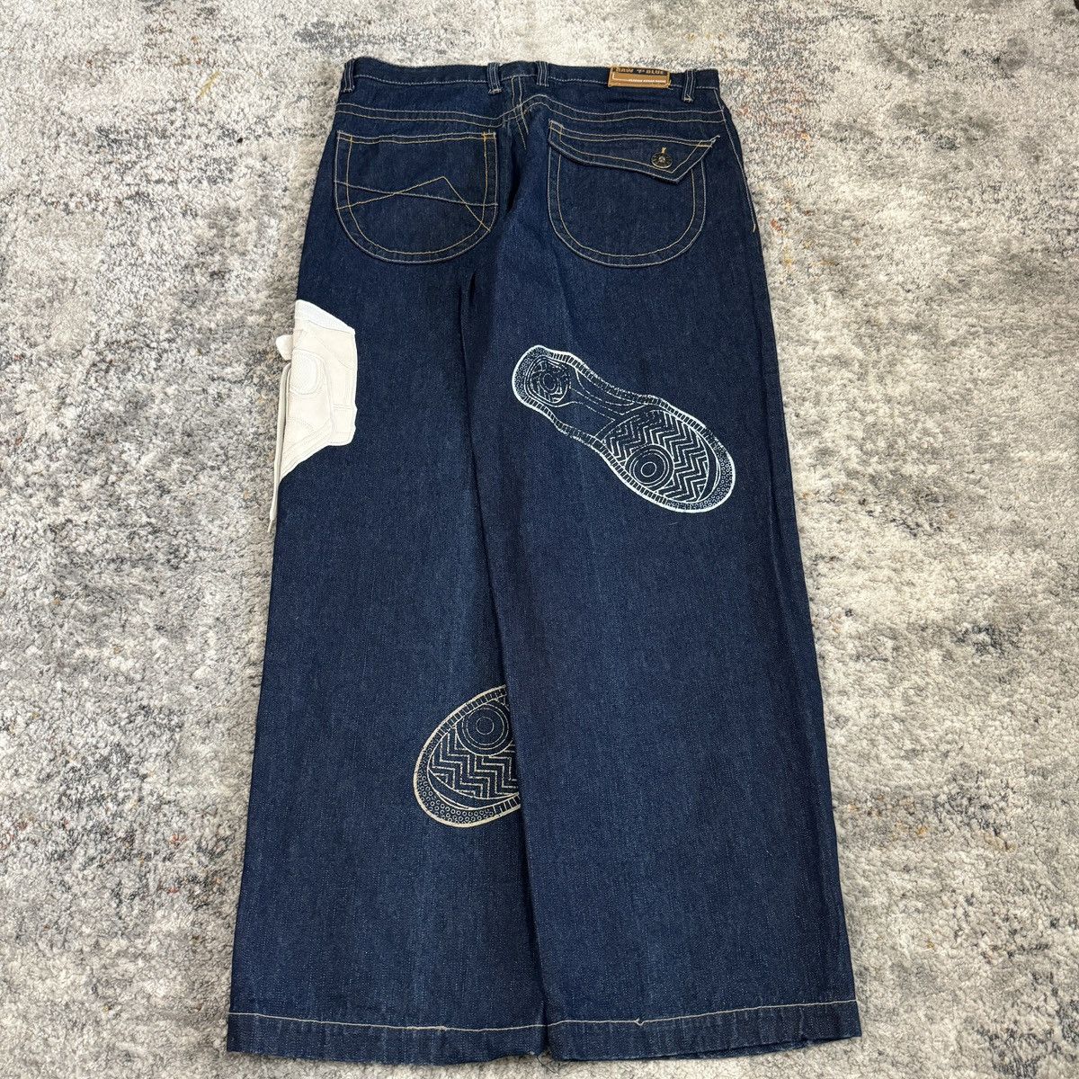 JNCO × Vintage Crazy Vintage y2k Raw Blue Air five 1 style sneaker jeans Size US 38 / EU 54 - 3 Thumbnail