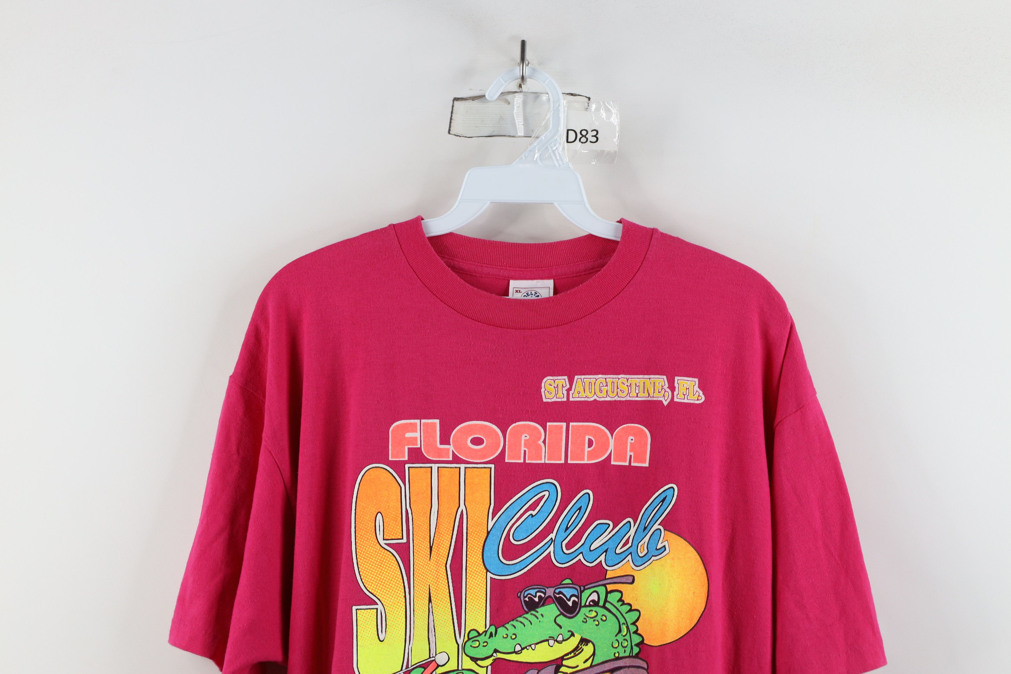 Vintage Vintage 90s Streetwear Ski Club Waterski T-Shirt Pink USA Size XL / US 12-14 / IT 48-50 - 2 Thumbnail