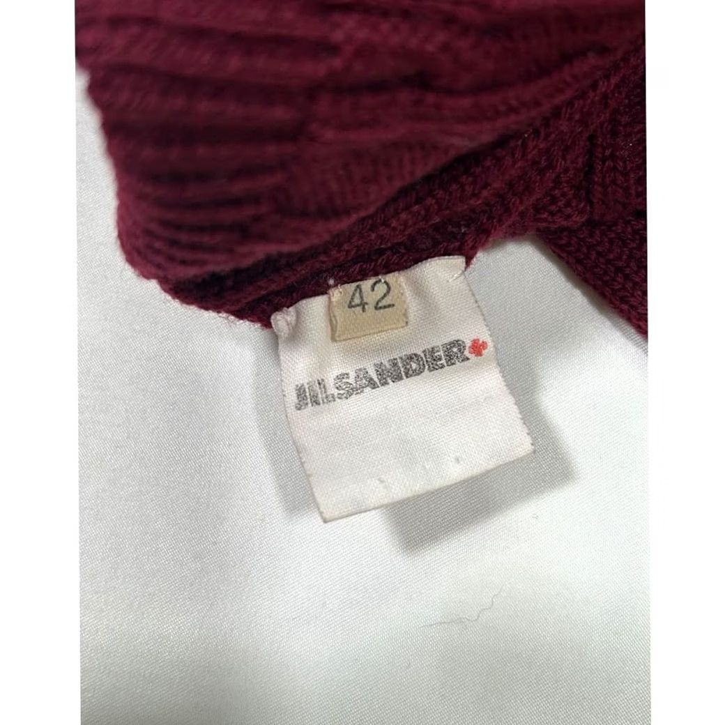 Jil Sander Jil Sander Pure New Wool Cable Knit Sweater Pullover Womens Red M Size M / US 6-8 / IT 42-44 - 6 Thumbnail